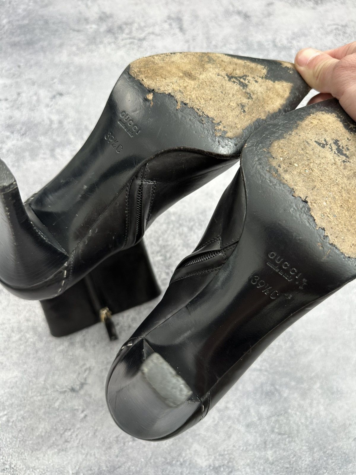 Gucci Gucci by Tom Ford Vintage Leather Boots Black Heels 39 1/2C Size US 9.5 / IT 39.5 - 5 Thumbnail