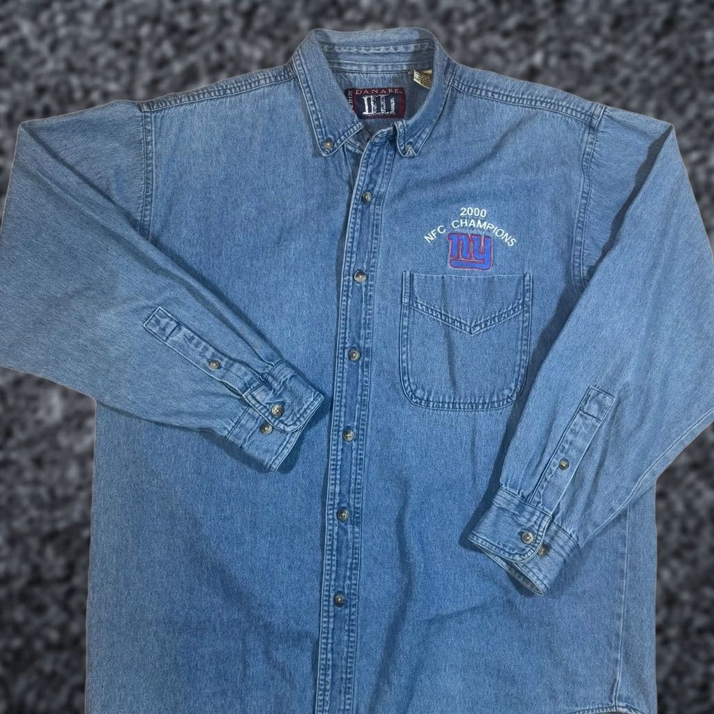 Denime VINTAGE Danare Denim Button-Up Shirt Men’s Medium Blue 2000 NFC Y2K Size US M / EU 48-50 / 2 - 1 Thumbnail