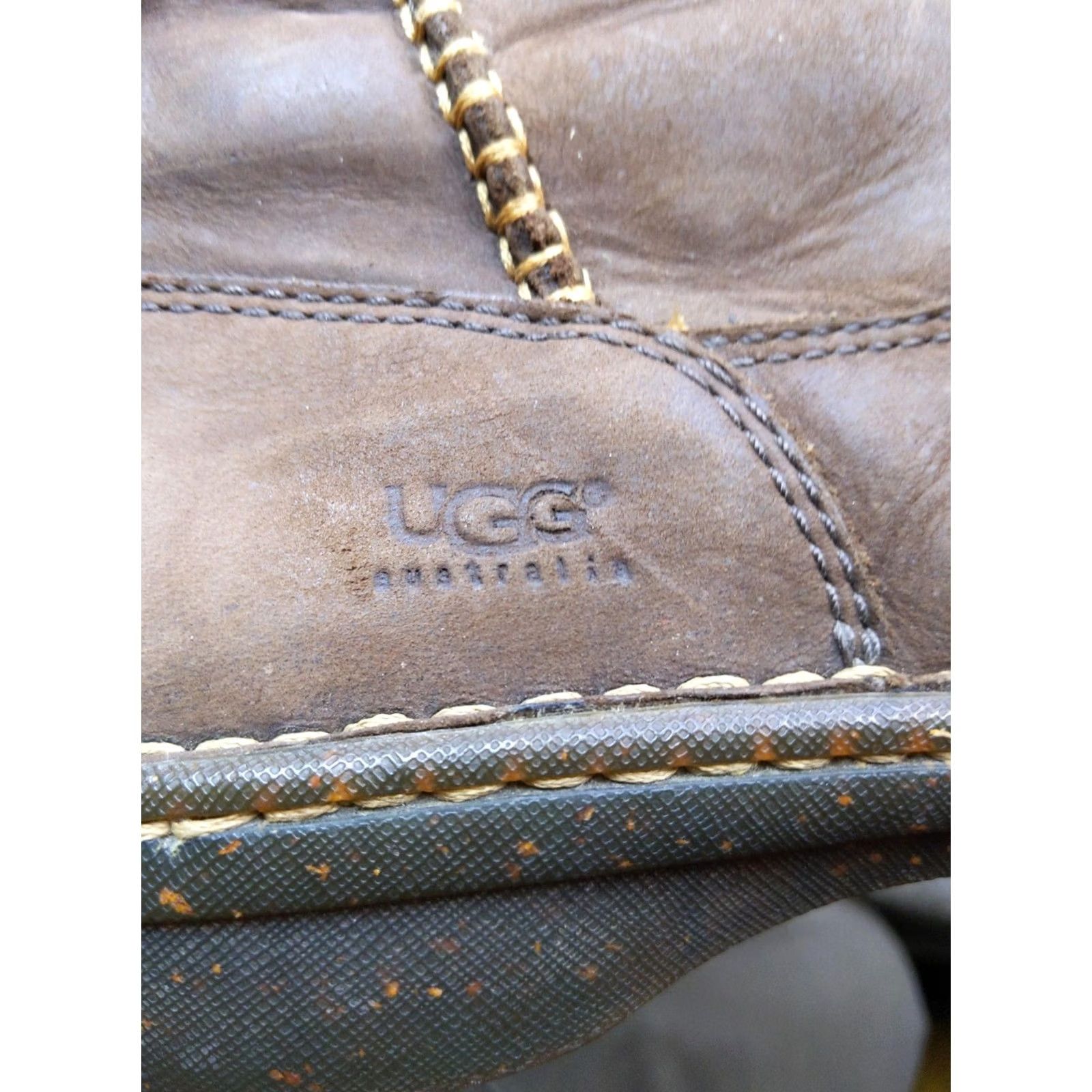Ugg UGG Australia Boots Womens Size 8 39 Brown Leather Shearling Mid Calf Winter Size US 8 / IT 38 - 3 Thumbnail
