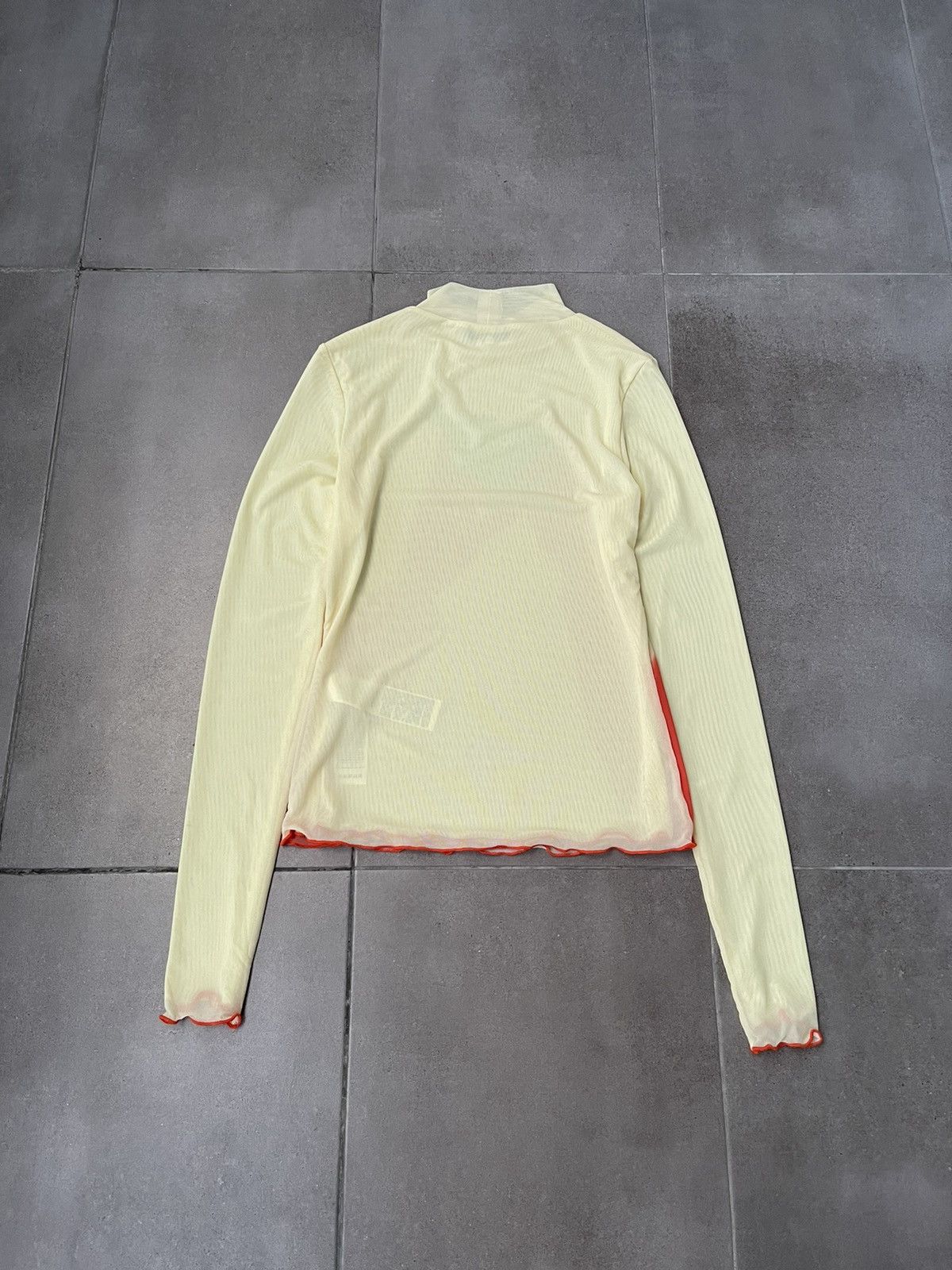 Sunnei !DS! SS23 Sunnei Heart And Hands Mesh Yellow Turtleneck Size US S / EU 44-46 / 1 - 8 Thumbnail