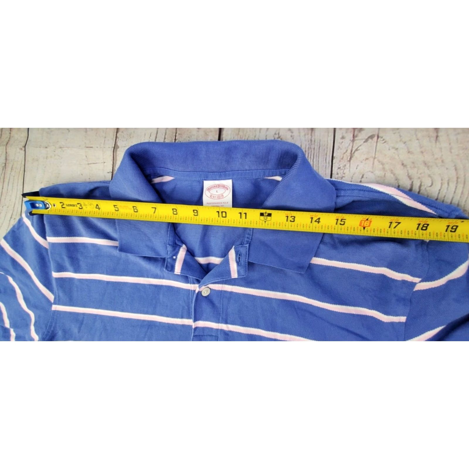 Brooks Brothers Brooks Brothers Polo Shirt Men L Blue Pink Short Sleeve Button-Up Golf Shirts Size US L / EU 52-54 / 3 - 5 Thumbnail