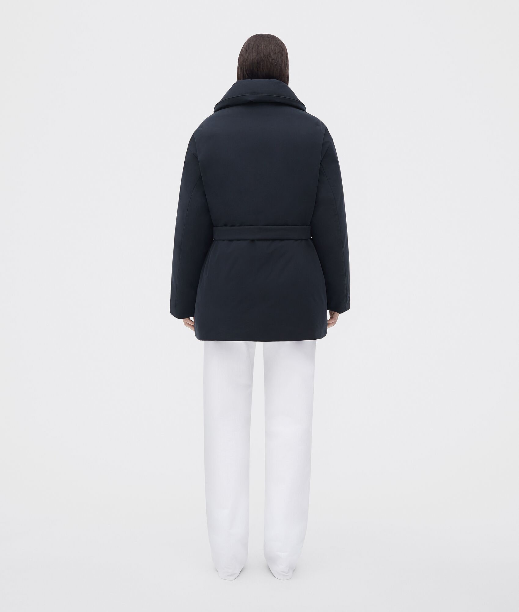 Bottega Veneta o1n1vont0225 Frosted Poplin Puffer Jacket in Dark Navy Size XS / US 0-2 / IT 36-38 - 3 Thumbnail