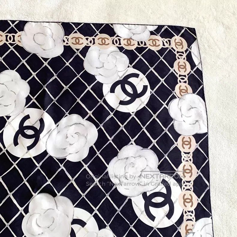 Chanel Chanel Black diamond checkered camellia printed mulberry s Size ONE SIZE - 4 Thumbnail