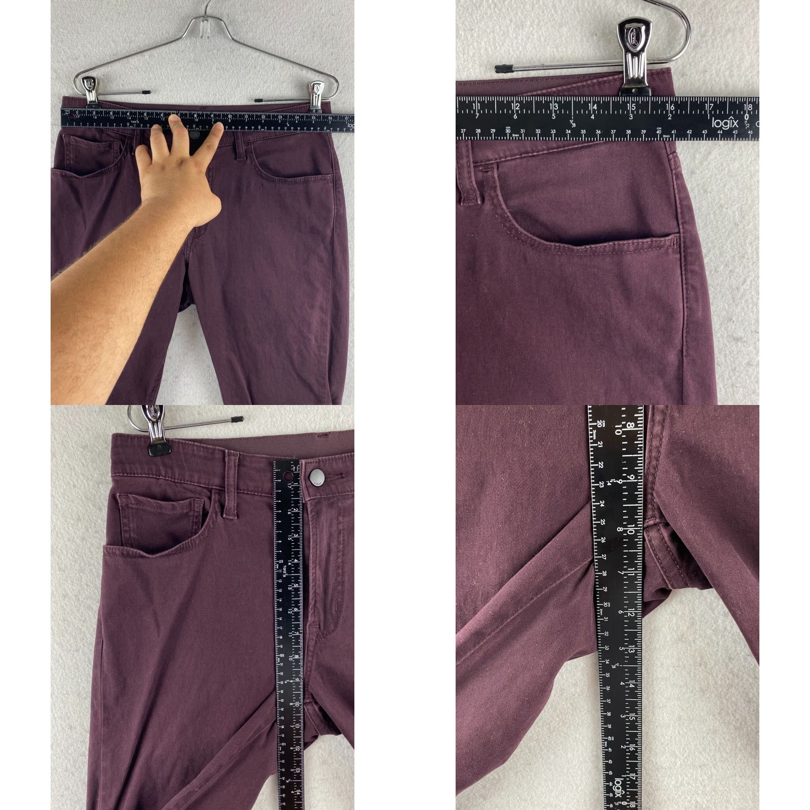 Uniqlo Uniqlo Jeans Womens 6 Maroon Skinny Elastic Drawstring Waist Dark Wash Denim Size 28" / US 6 / IT 42 - 8 Thumbnail