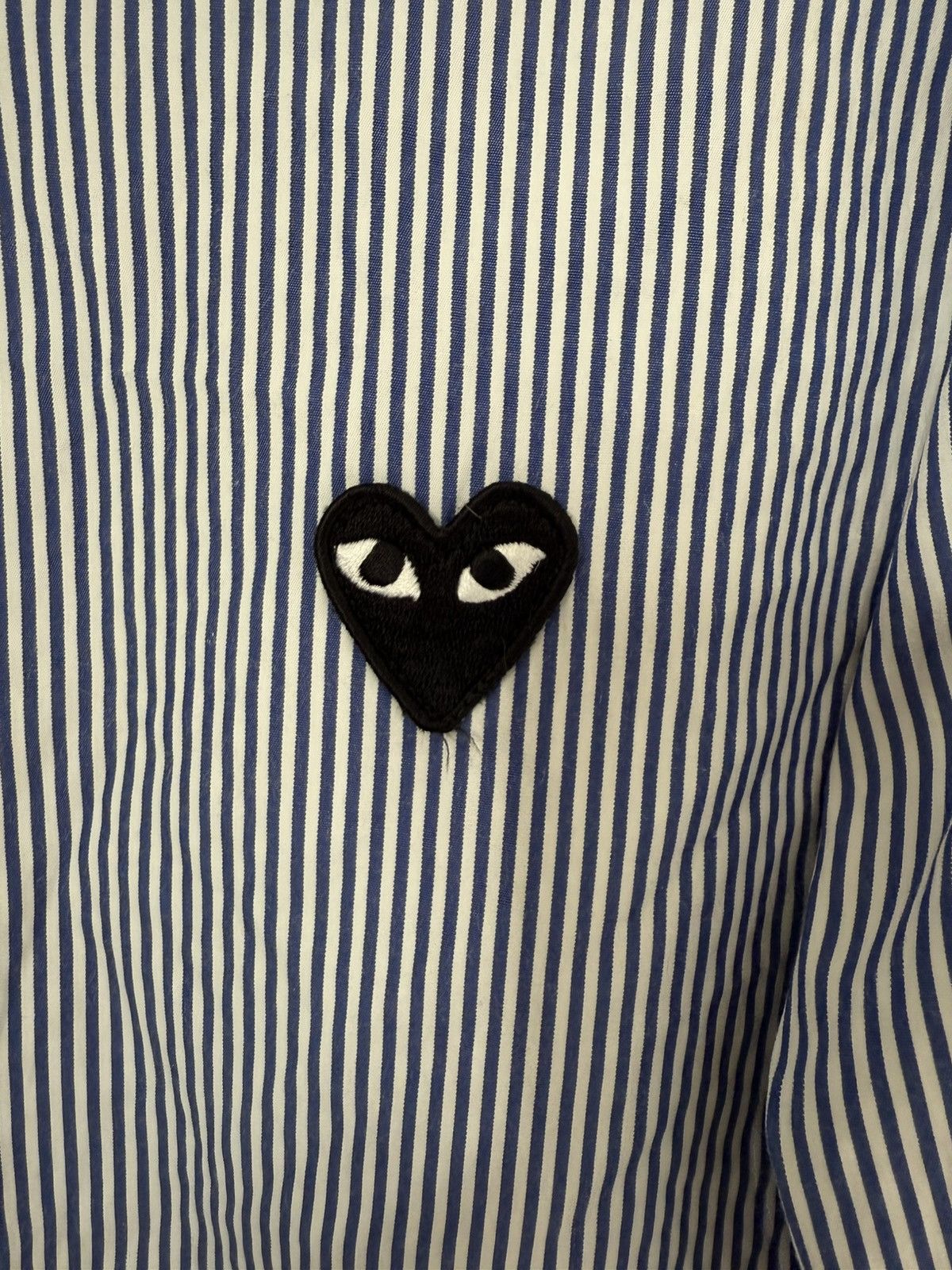 Comme des Garcons Homme Plus COMME DES GARCONS PLAY STRIPE BUTTON UP BLACK LOVE EMOJI Size US L / EU 52-54 / 3 - 4 Thumbnail