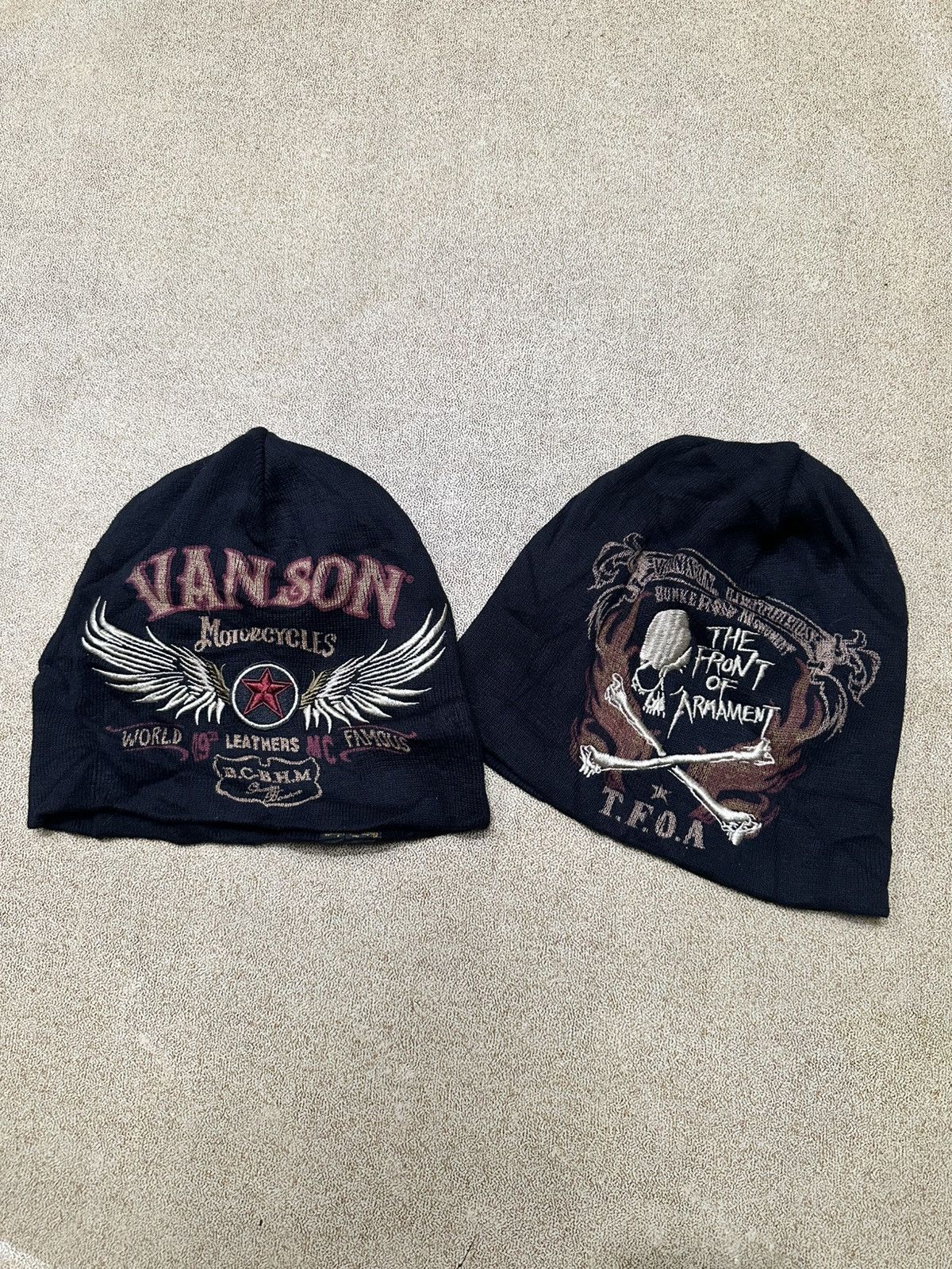 Vanson Leather Beanies Hat Combo 2pcs