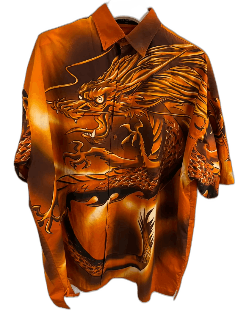 Balenciaga Dragon Print Short Sleeve Shirt