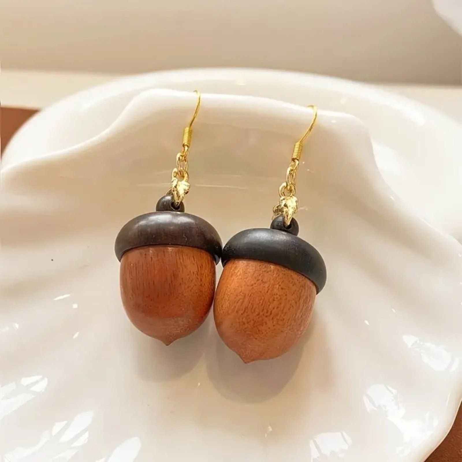 Other Acorn Wood Earrings w/ Secret Compartment, Nature Lovers Size ONE SIZE - 3 Thumbnail