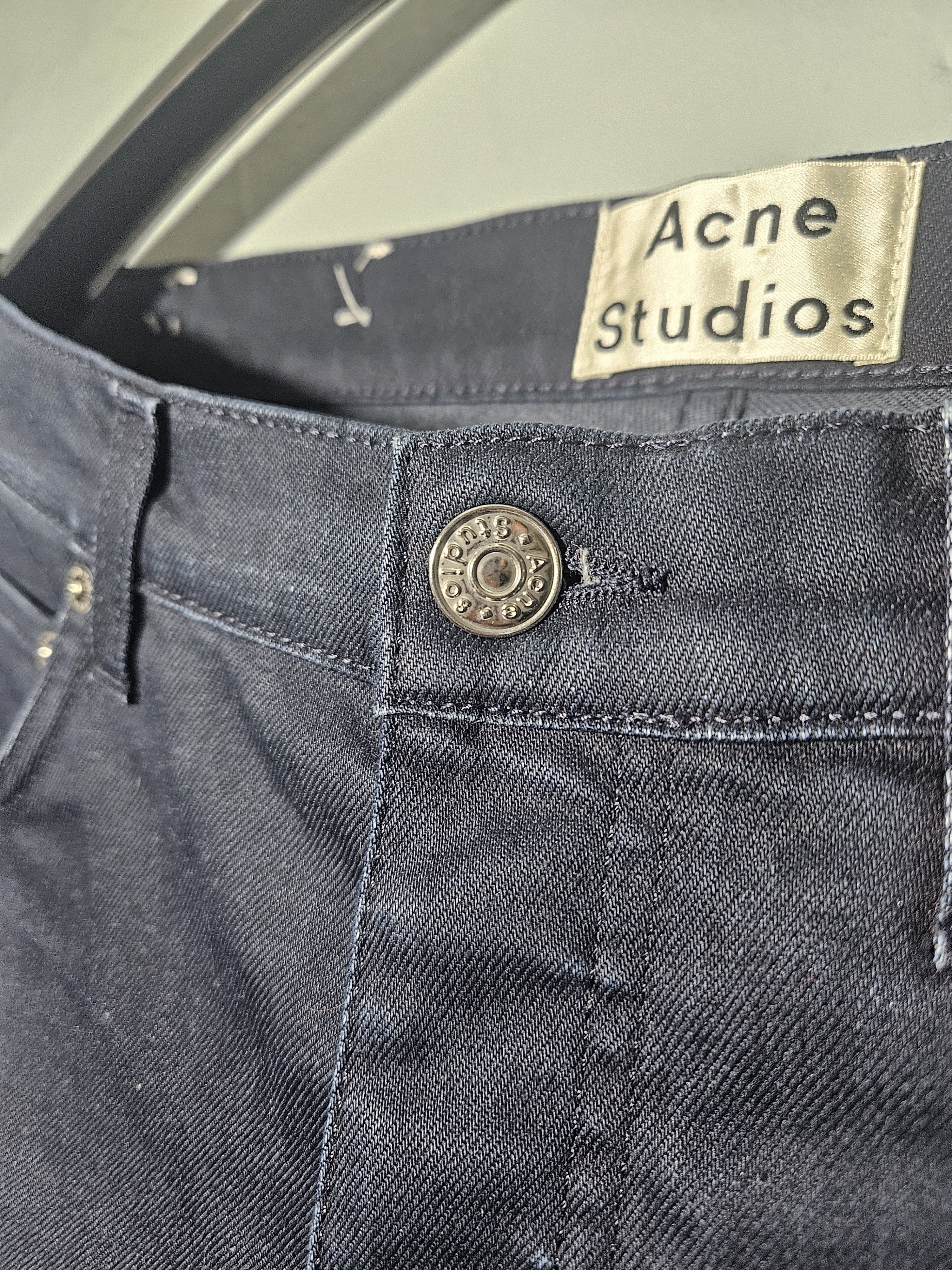 Acne Studios Town Twilight Navy Blue Waxy Denim Size US 33 - 3 Thumbnail