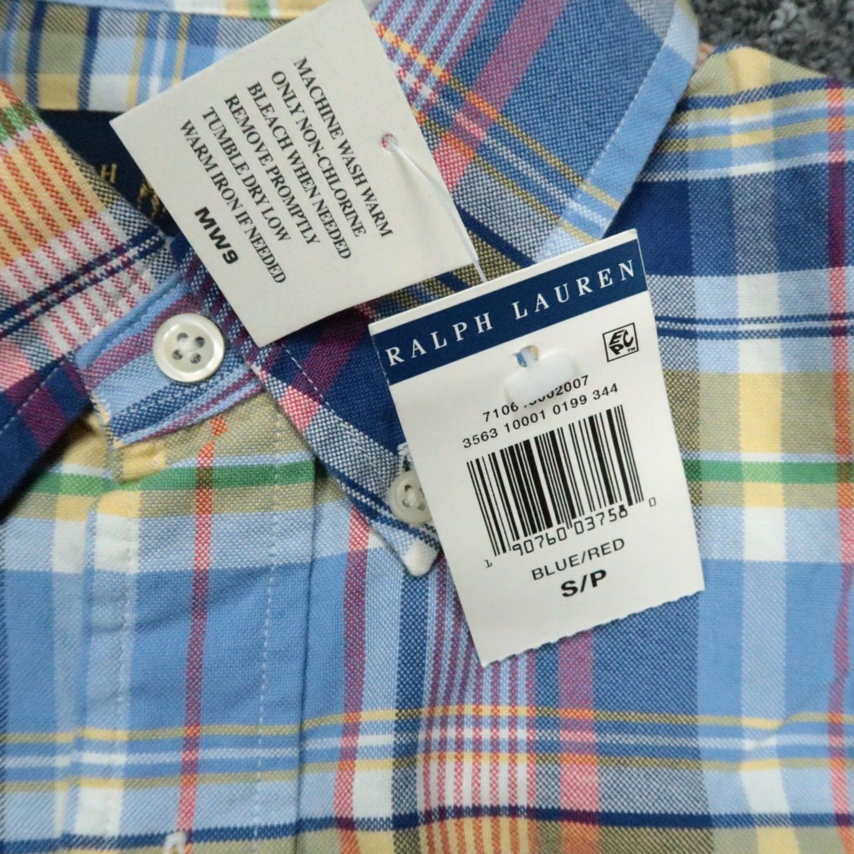 Ralph Lauren Ralph Lauren Mens Small Blue Red Plaid Long Sleeve Button-Down NWT Size US S / EU 44-46 / 1 - 4 Thumbnail