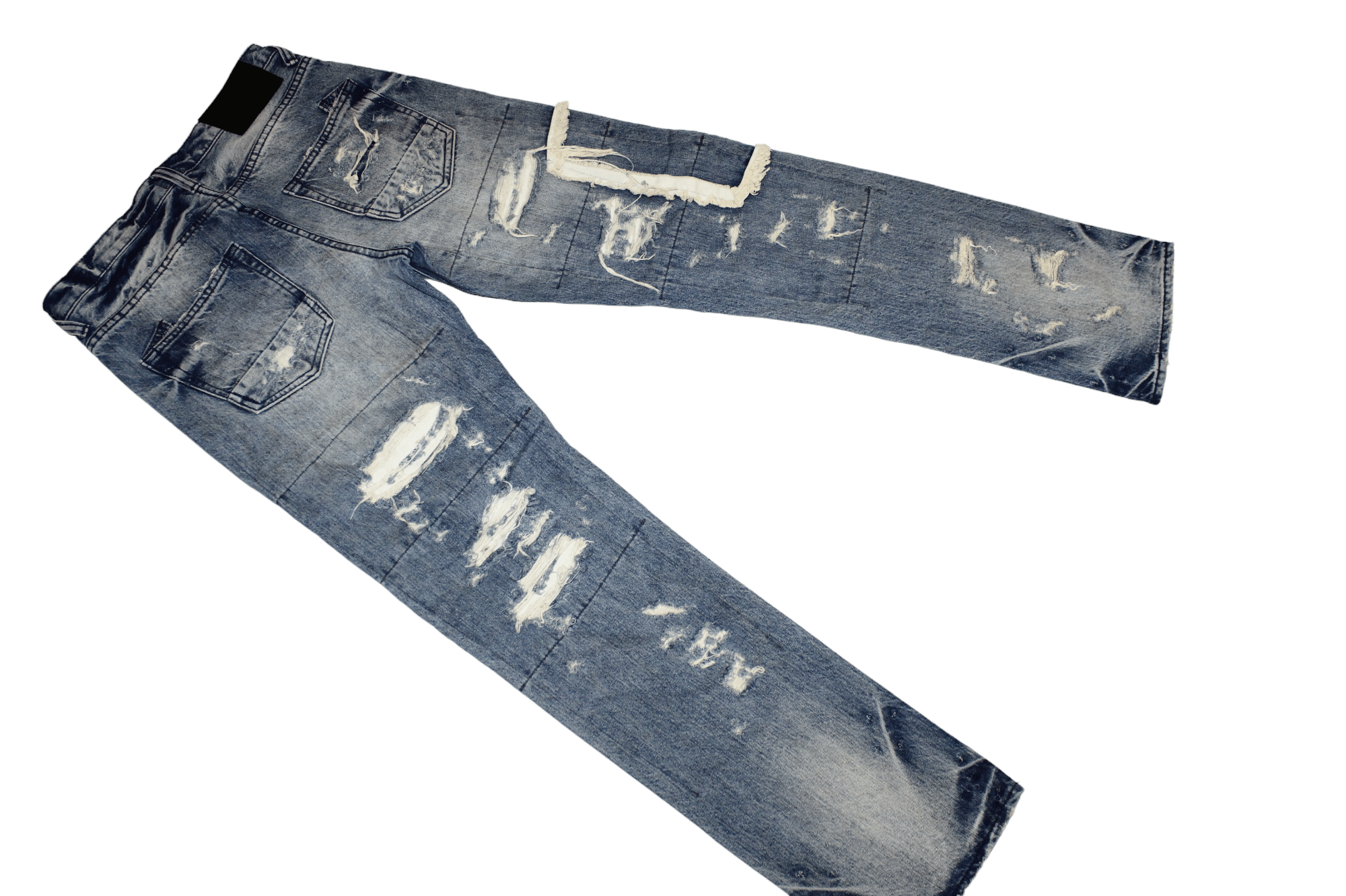 Prps PRPS Donwan Harrell Distressed Patchwork Rip Repair Denim Size US 31 - 7 Thumbnail