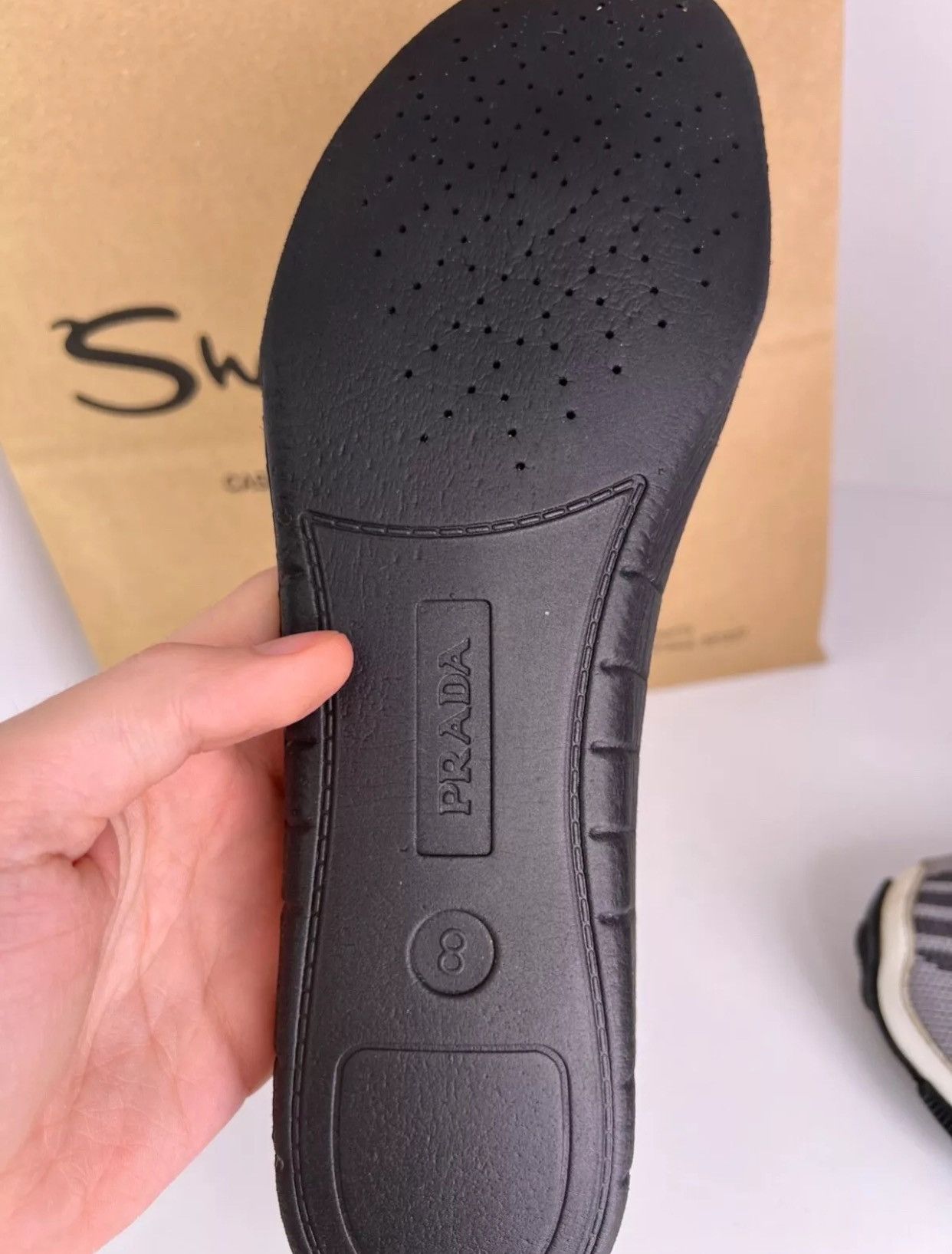 Designer × Prada × Vintage Vintage Prada Cross Section Slip-On Sneakers Size US 8 / EU 41 - 13 Thumbnail