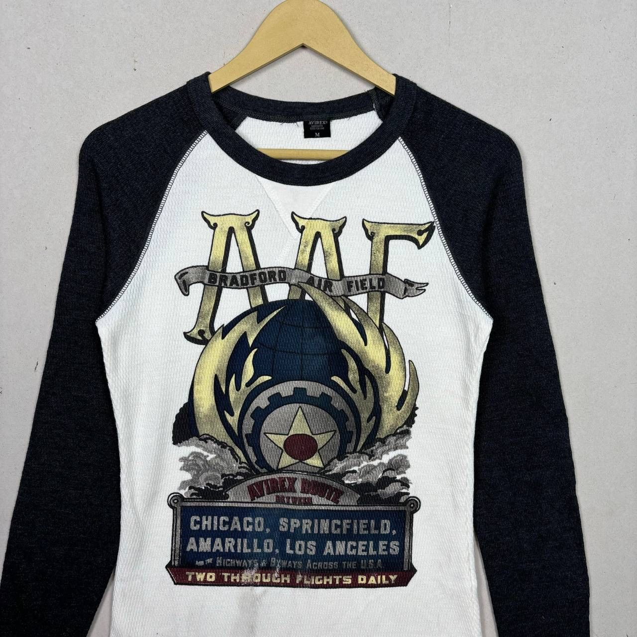 Avirex Vintage Avirex Bradford Air Field Thermal Raglan Tshirt Size US M / EU 48-50 / 2 - 3 Thumbnail