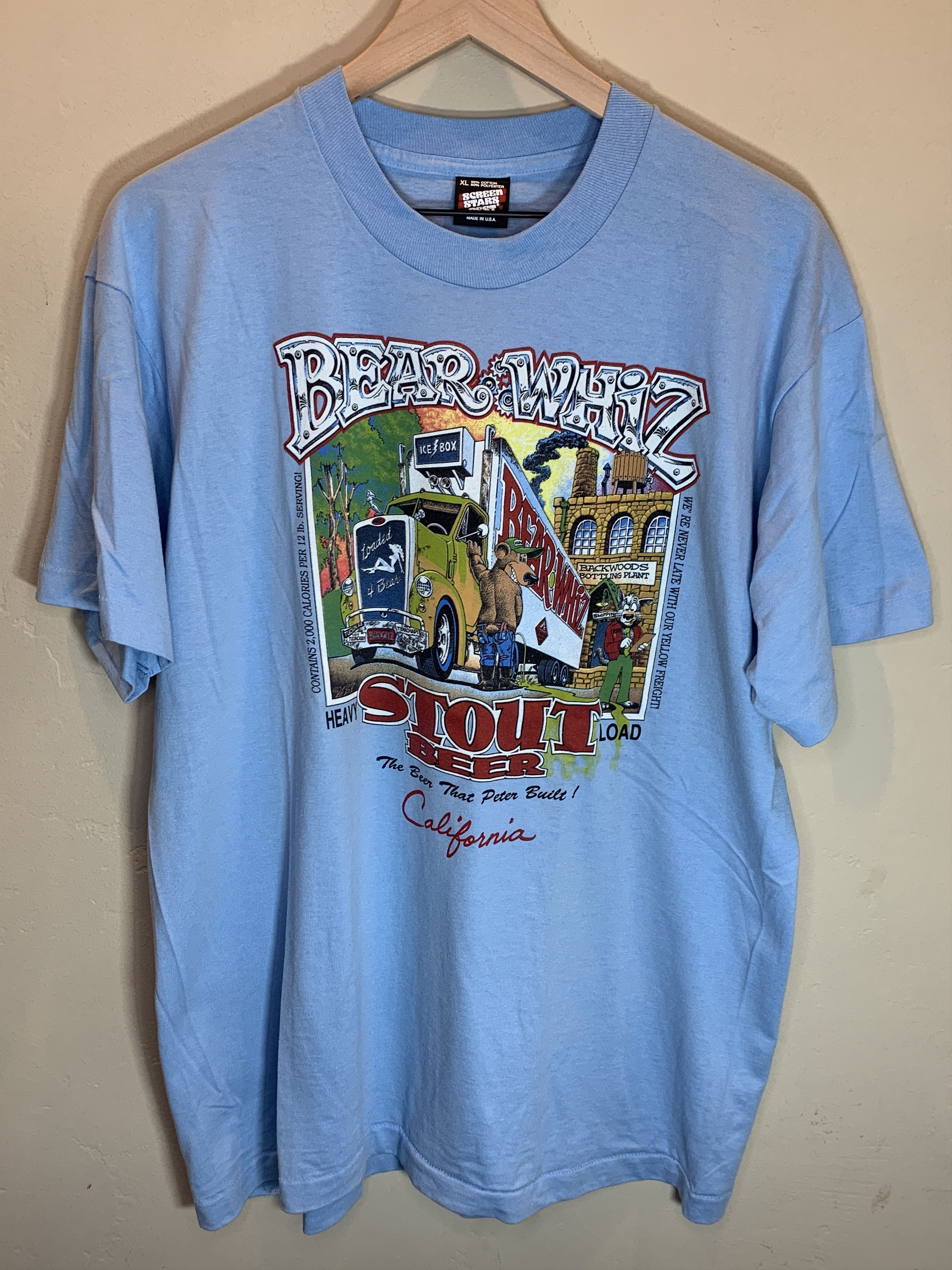 Vintage RARE Vintage 80’s Bear Whiz Stout Beer Single Stitch T-Shirt Size US XL / EU 56 / 4 - 1 Thumbnail
