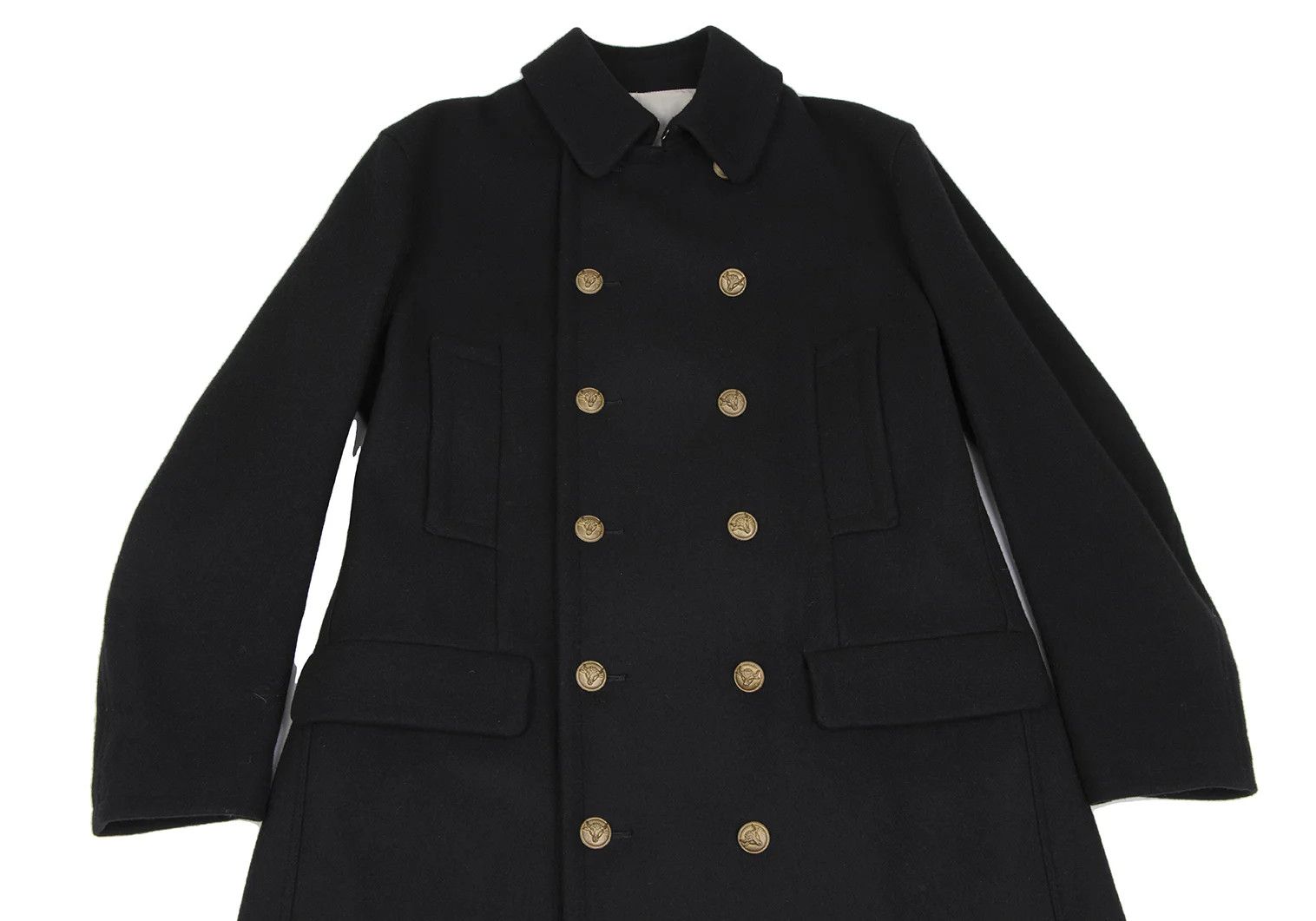 Jean Paul Gaultier Wool Coat with Metal Buttons in Black, Size 48 Size US M / EU 48-50 / 2 - 2 Thumbnail