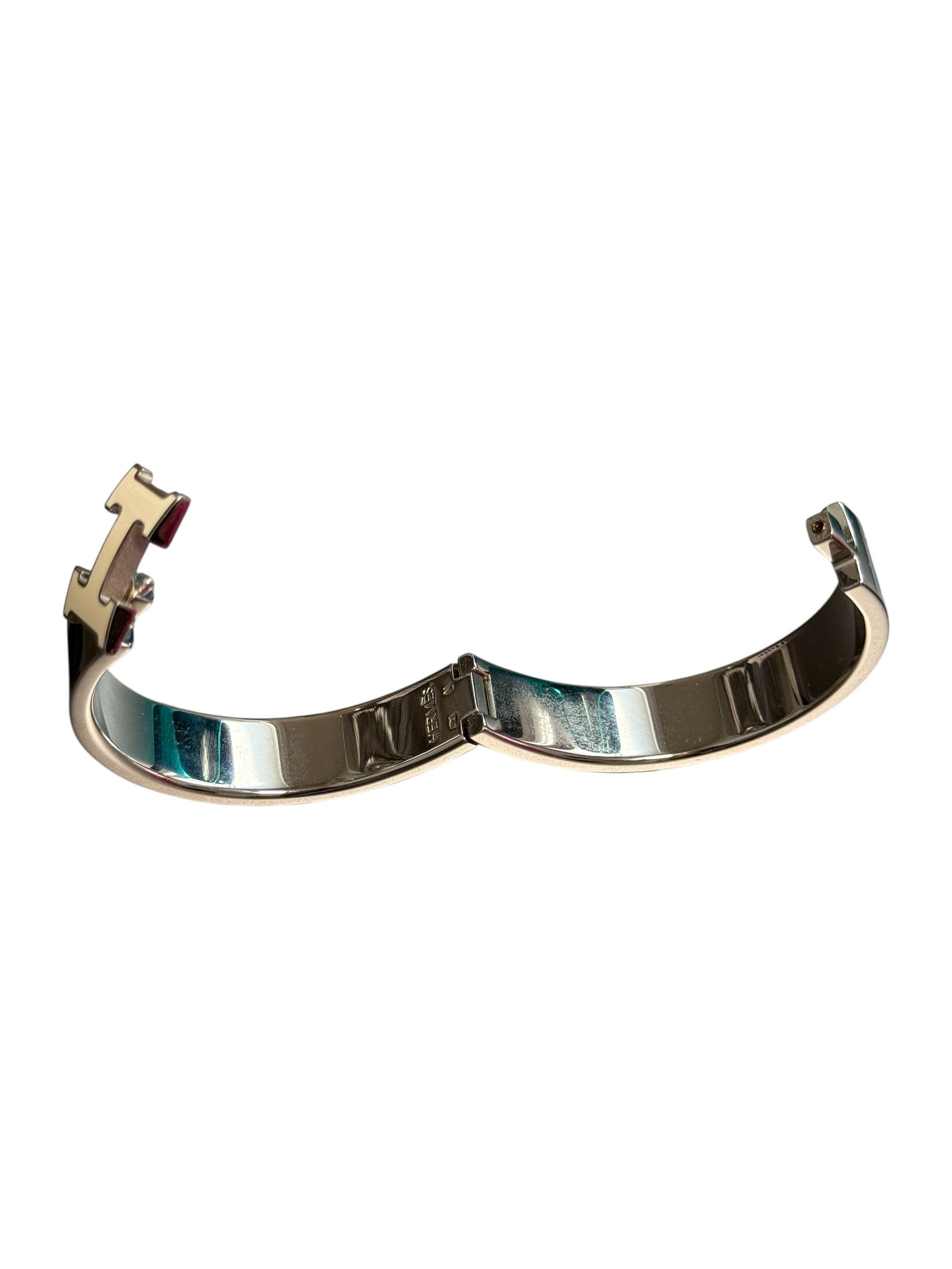 Hermes Hermes Clic Clac H Bracelet Enamel Navy Blue & Silver Small Size ONE SIZE - 6 Thumbnail