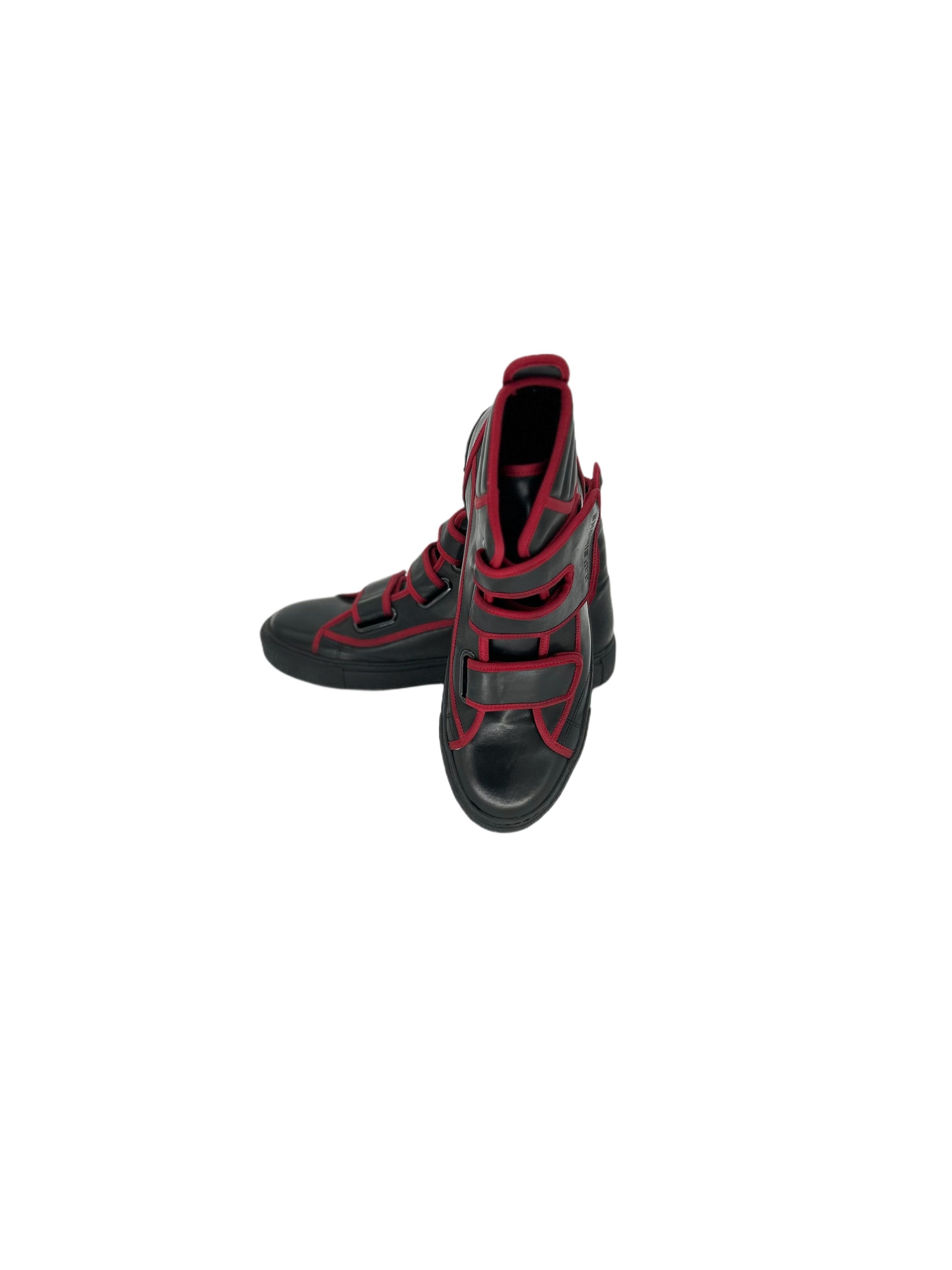 Raf Simons Raf Simons Black High Top Trainers with Red Trim Size US 7 / EU 40 - 5 Thumbnail