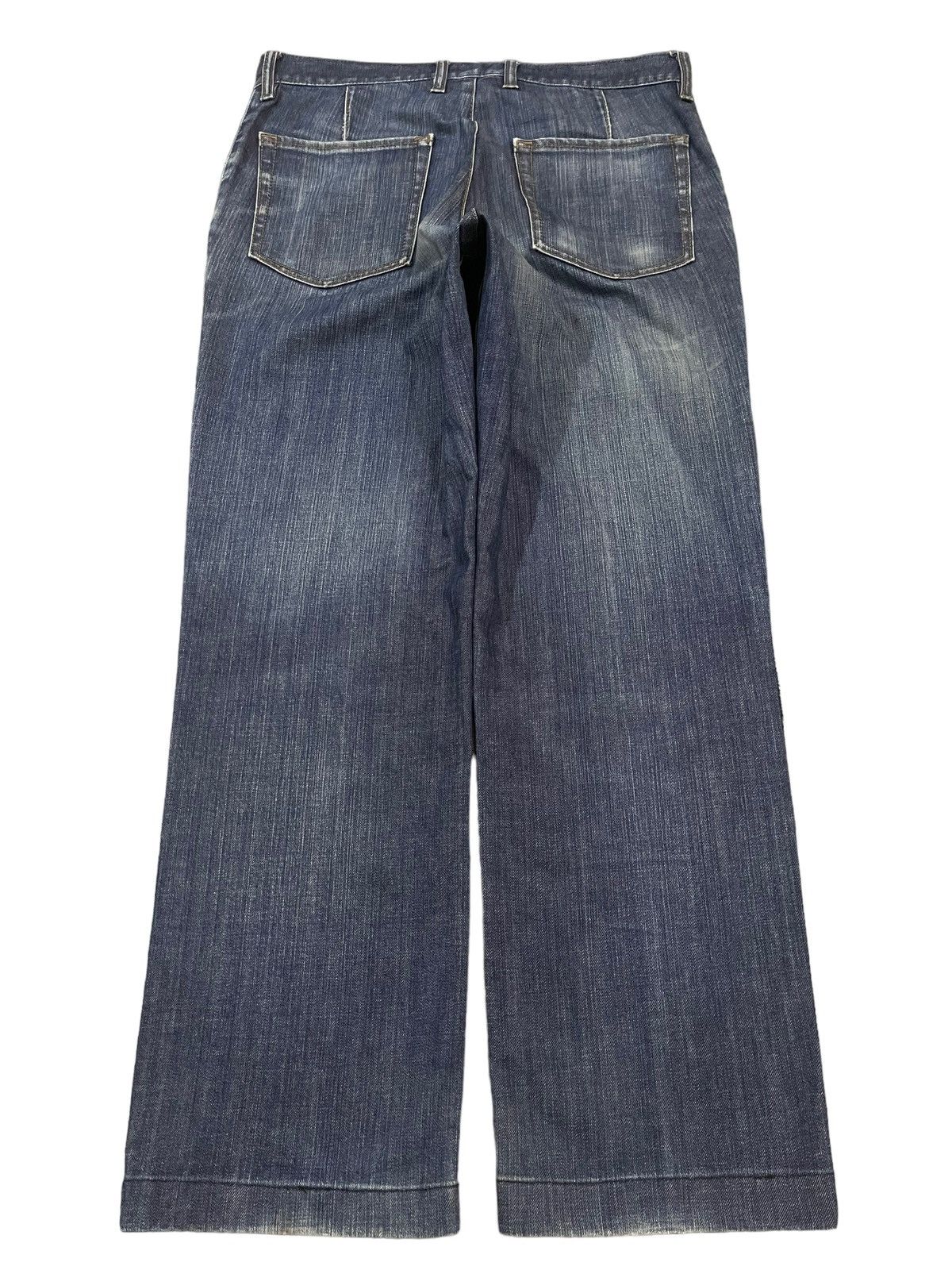 14th Addiction Vintage Japanese Brand Blue Wash Style Loose Jeans Size US 33 - 2 Thumbnail