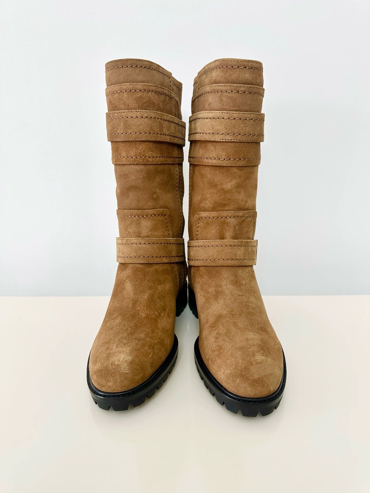 Dior Dior CD suede mid-calf boots women's caramel khaki Size US 6 / IT 36 - 2 Thumbnail