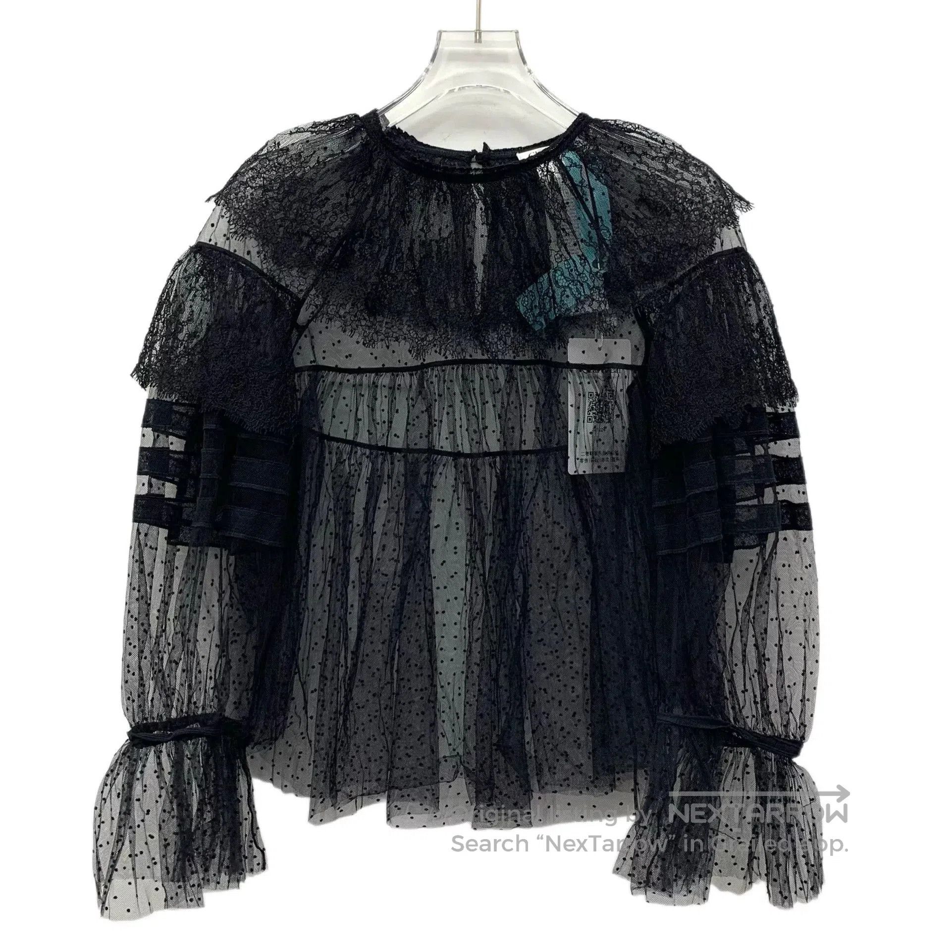 Dior black polka dot silk long sleeve shirt. Size US XS / EU 42 / 0 - 1 Thumbnail
