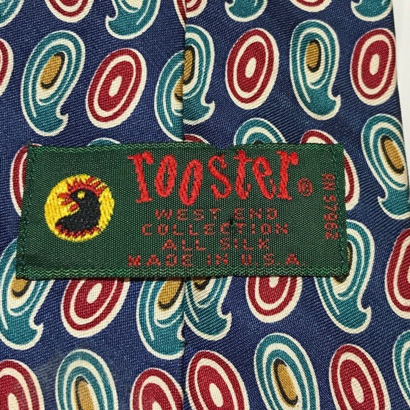 Other Rooster Colorful Geometric Short Wide Mens Necktie Size ONE SIZE - 4 Thumbnail