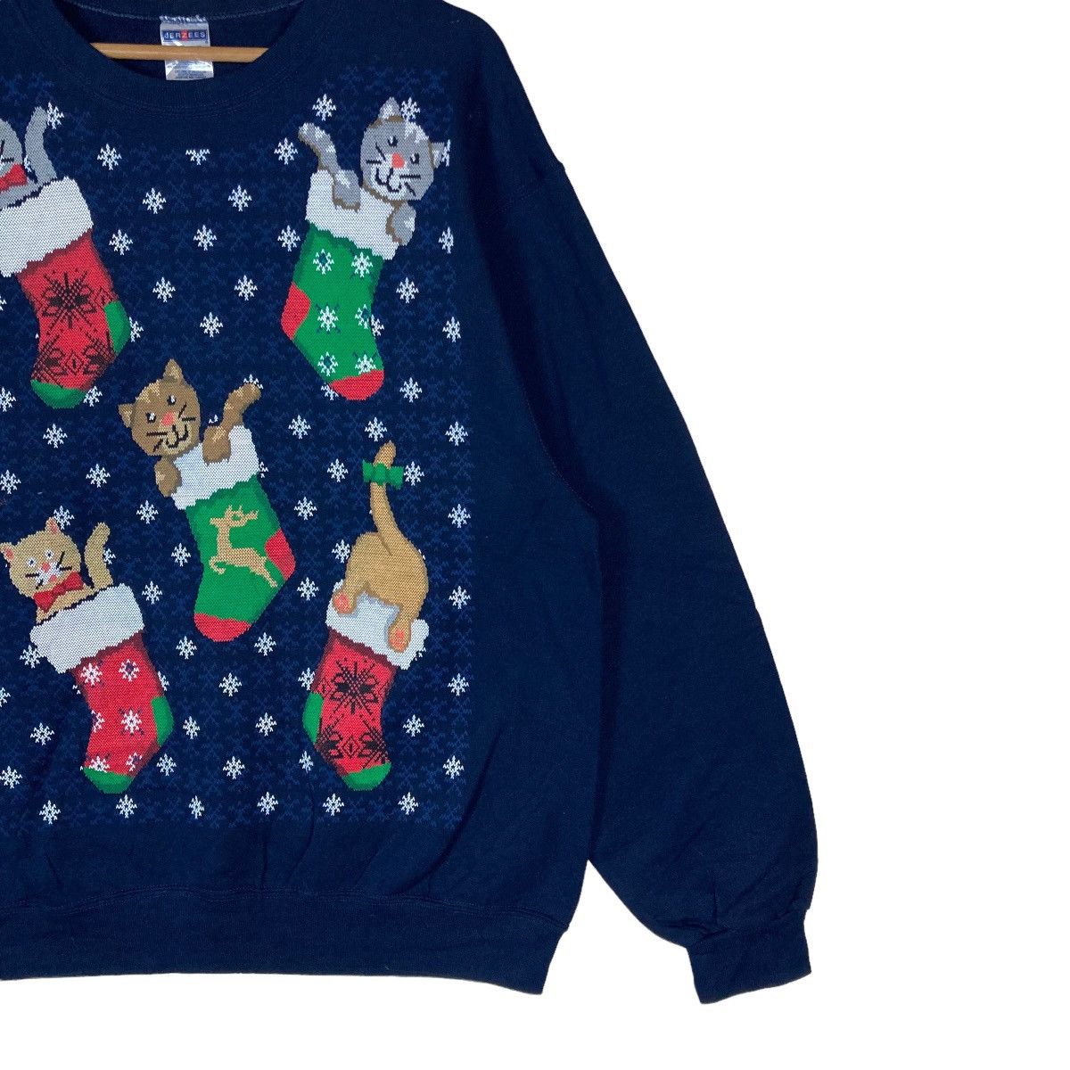 Jerzees Vintage Jerzees Kitty Merry Christmas Pullover Jumper Size US L / EU 52-54 / 3 - 4 Thumbnail