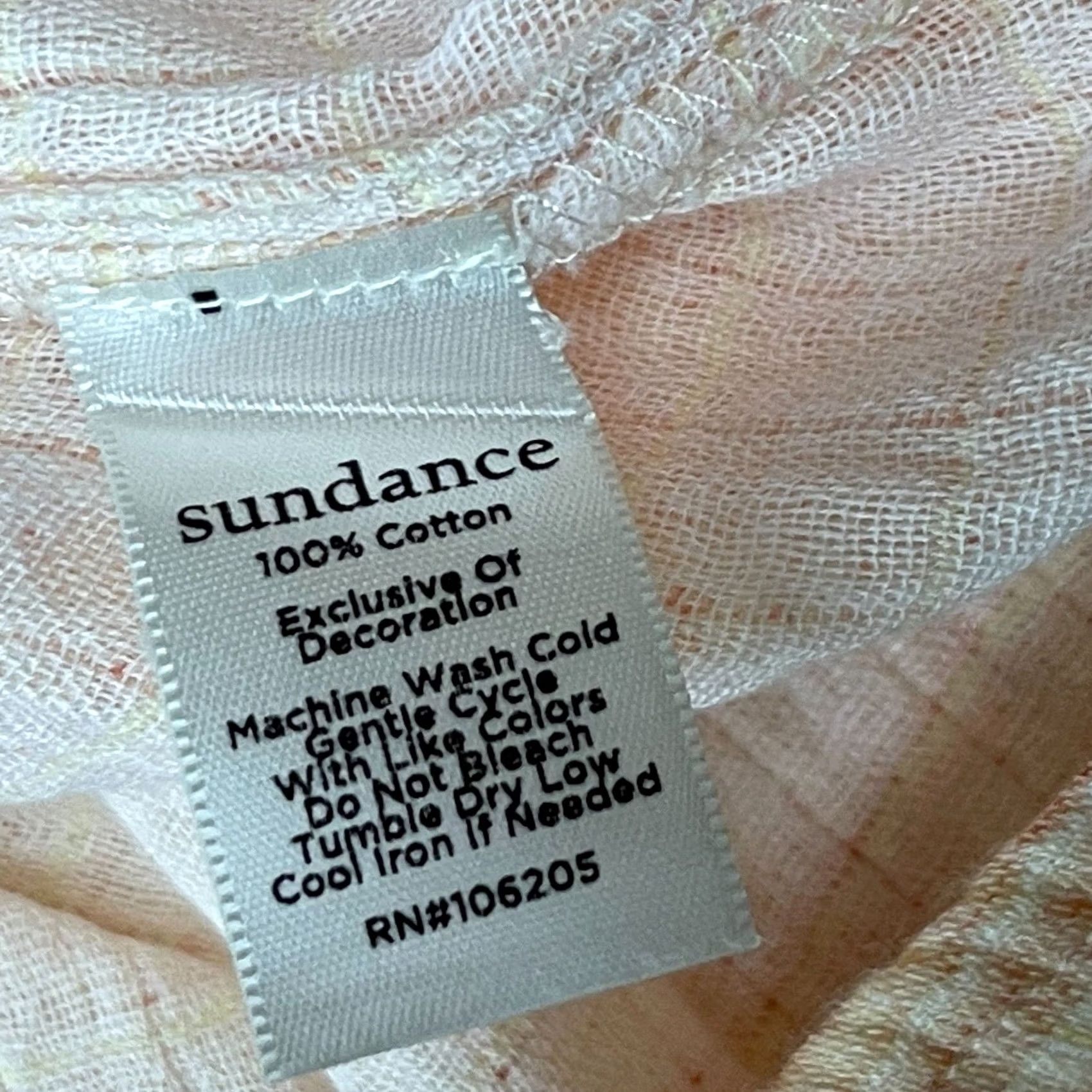 Vintage Sundance Gauze Embroidered Boho Frayed Long Sleeve Popover Blouse Medium Pink Women Size M / US 6-8 / IT 42-44 - 7 Thumbnail