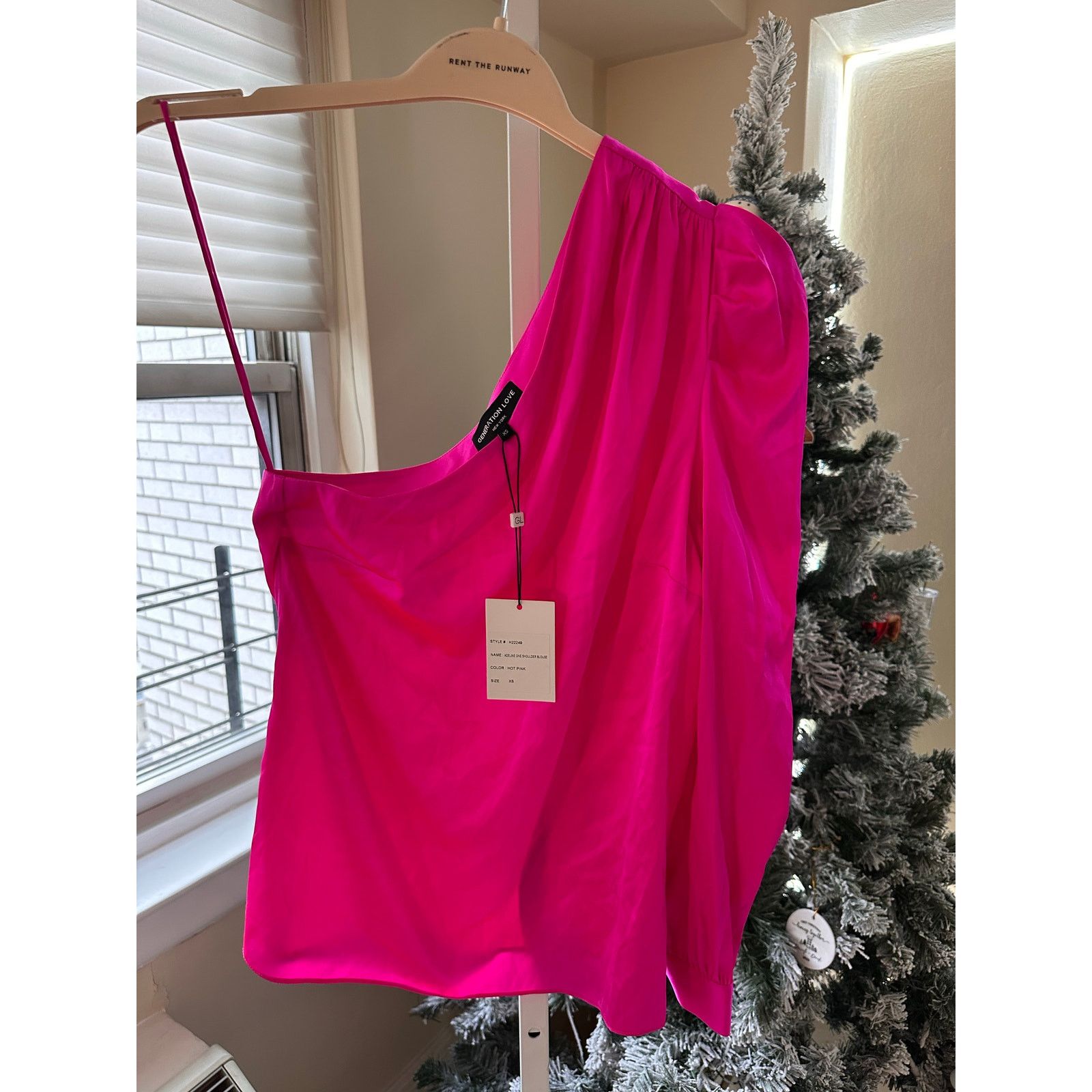Generation Love NWT Generation Love Pink Adeline One Shoulder Silk Blouse XS Size XS / US 0-2 / IT 36-38 - 5 Thumbnail