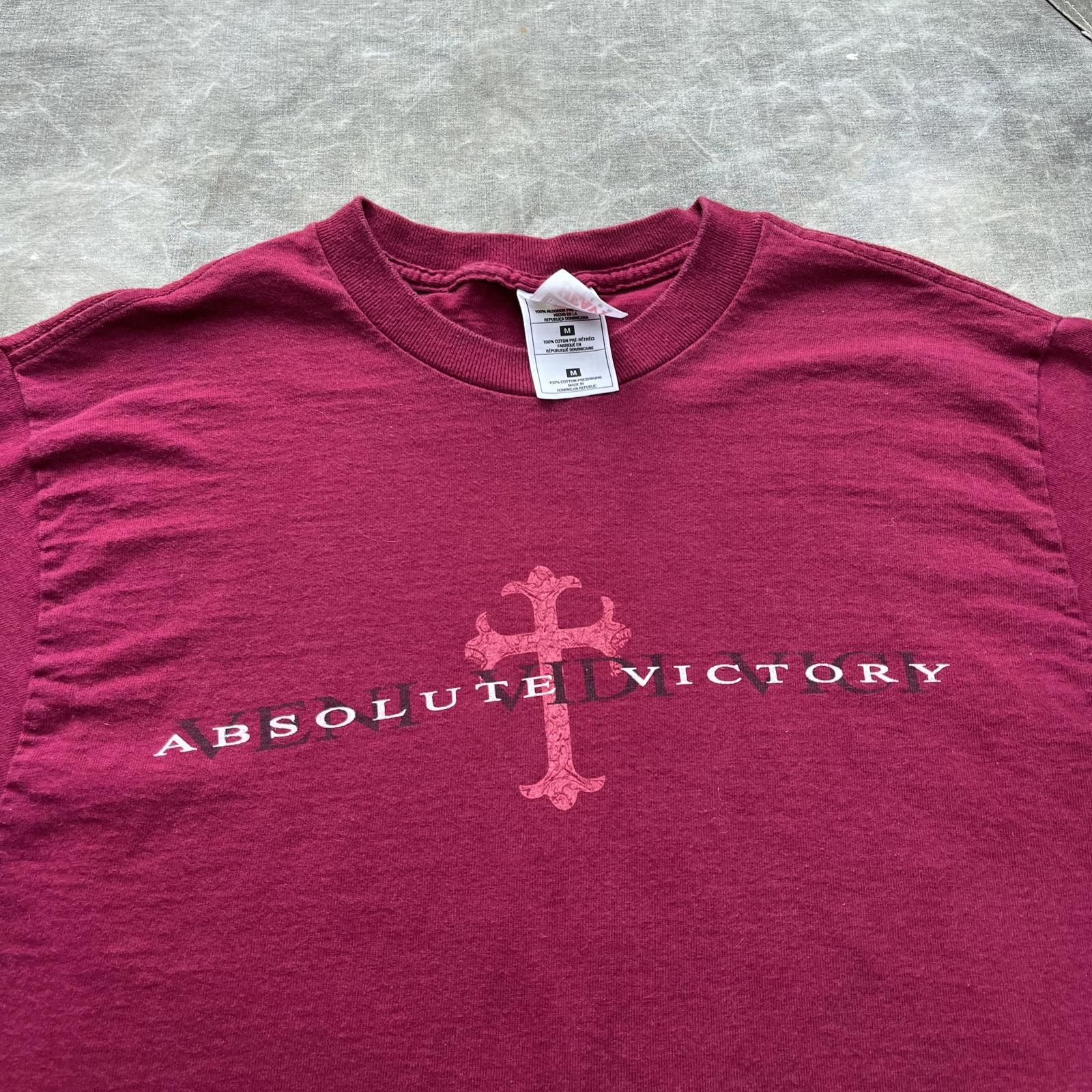 Fruit Of The Loom × Vintage Vintage Y2K Absolute Victory Jesus Religious Cross Shirt Size US M / EU 48-50 / 2 - 1 Thumbnail