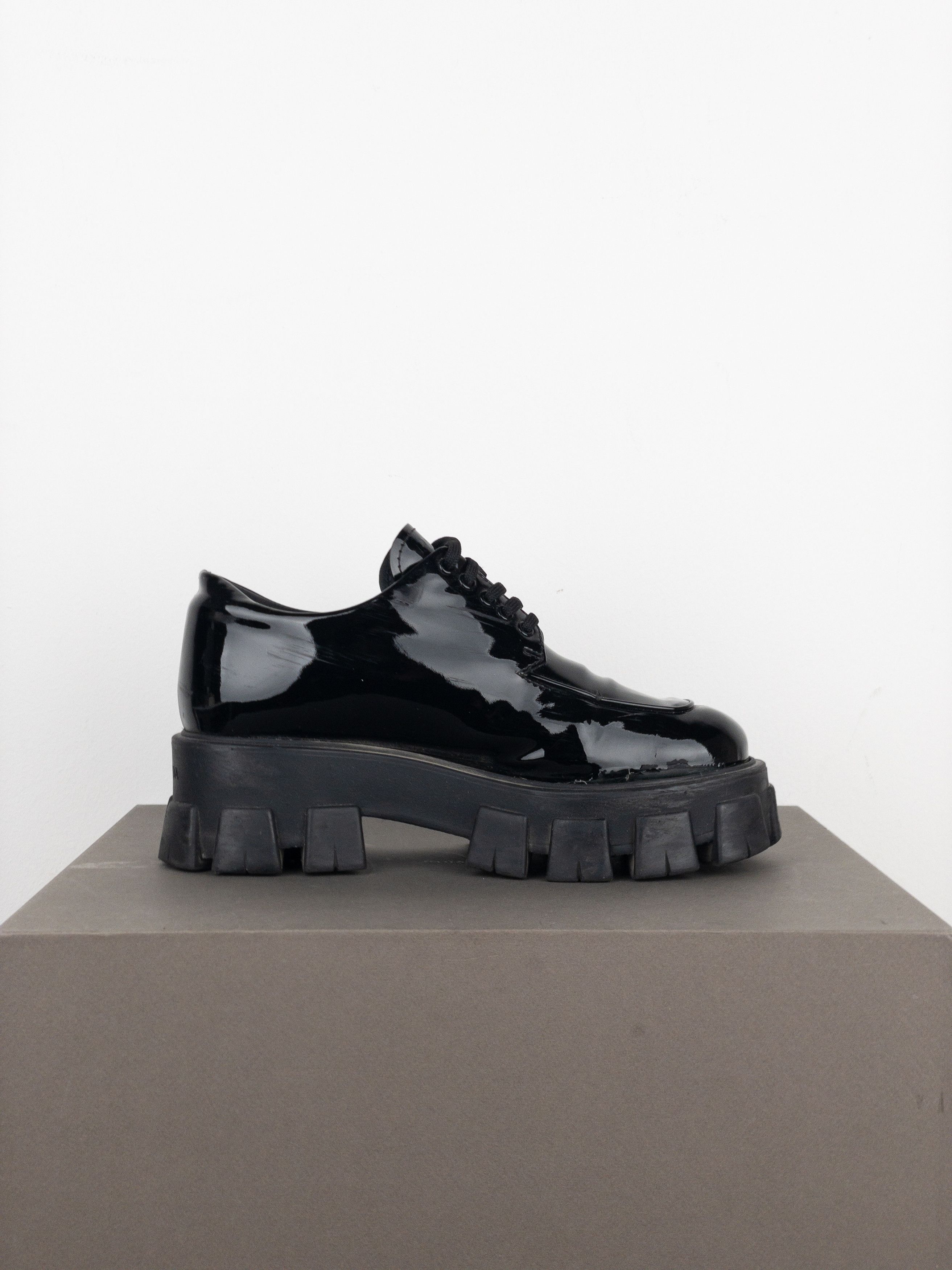 Prada Prada ‘Monolith’ Lug Sole Platform Derby Shoes Size US 8.5 / EU 41-42 - 4 Thumbnail