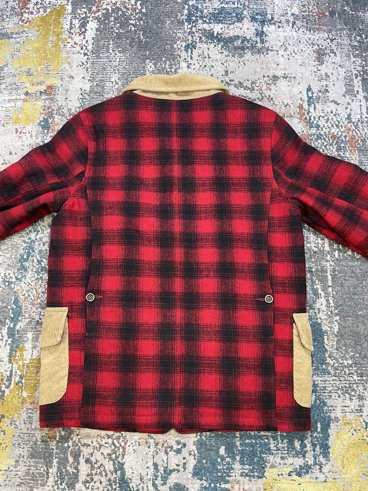 Japanese Brand Sacrifice Japan Plaid Wool Leather Trim Hunting Jacket Size US M / EU 48-50 / 2 - 3 Thumbnail