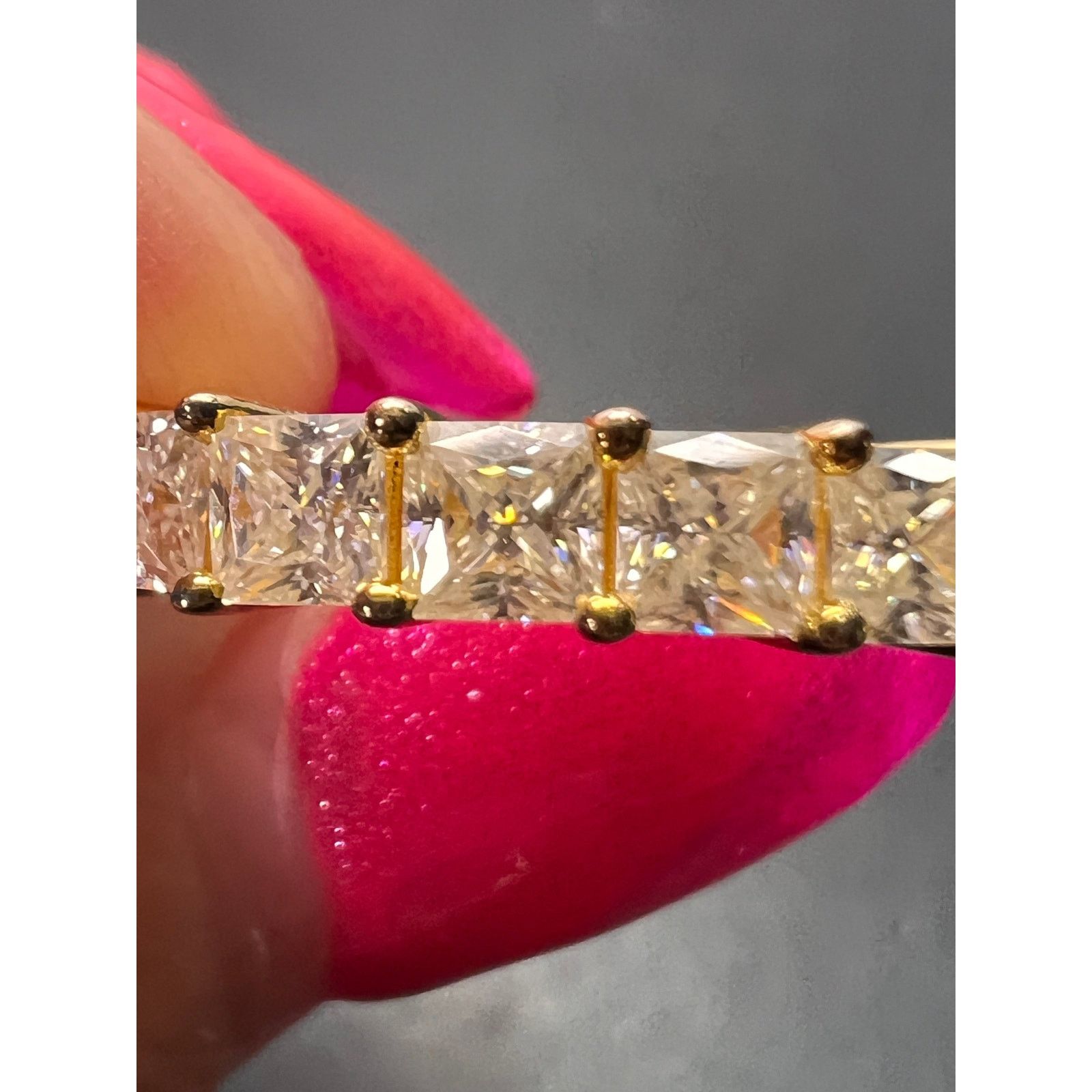 Other Moissanite 7 stone ring yg over sterling silver ring size 9 Size ONE SIZE - 2 Thumbnail