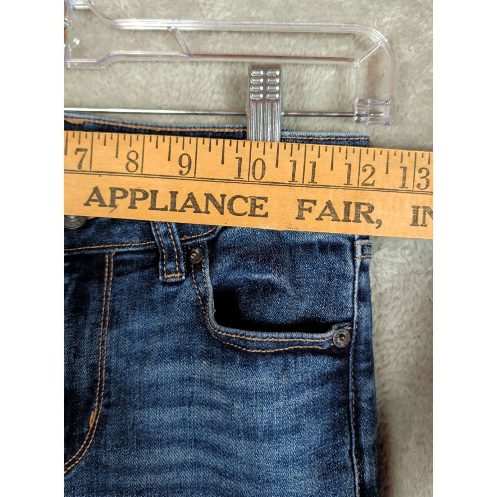 American Eagle Outfitters American Eagle Festival Flare Jeans sz 0 short Stretch Hippie Boho Blue Size 25" / US 0 / IT 36 - 4 Thumbnail