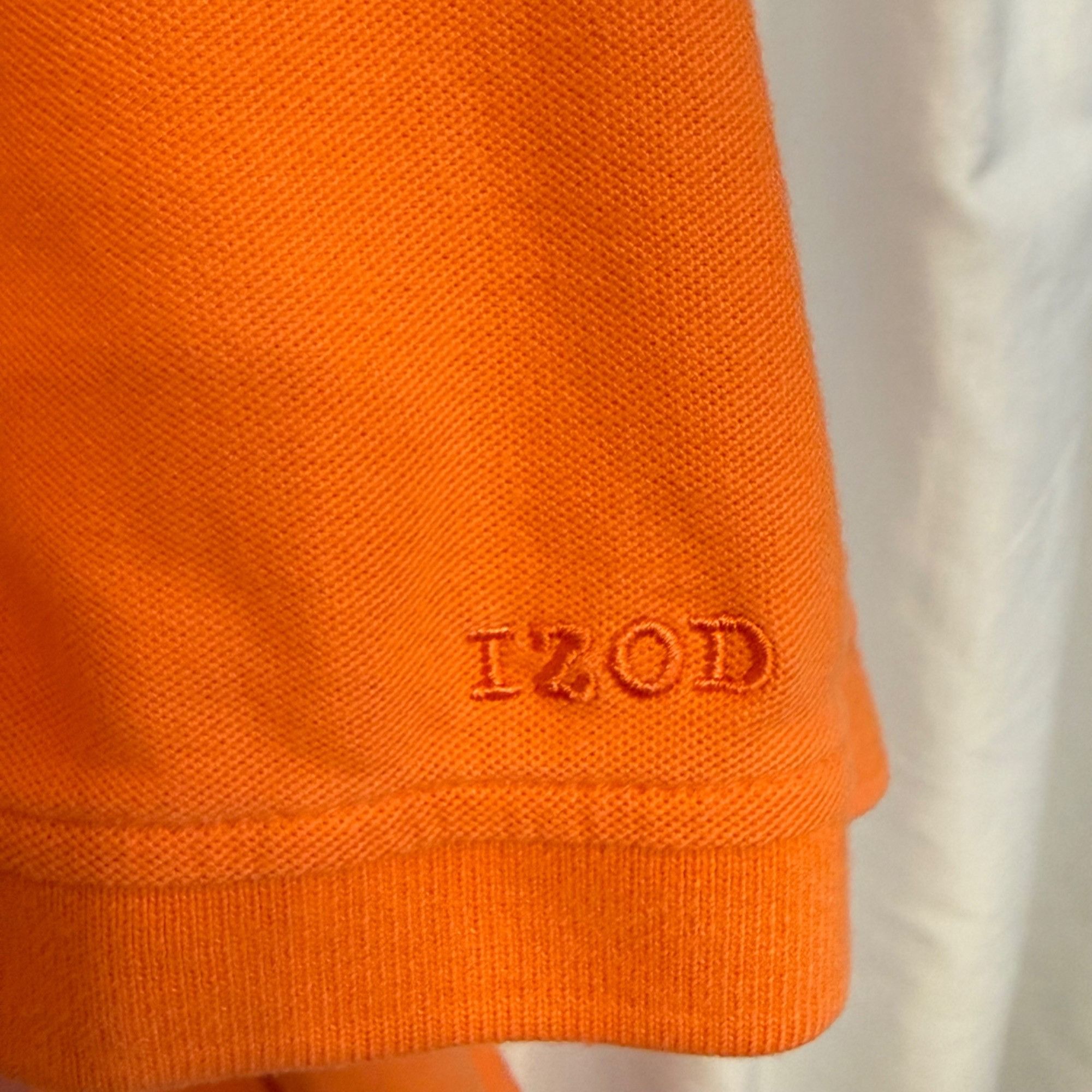 Izod Izod Mens Orange Polo Shirt Size XXL Short Sleeve Cotton Ble Size US XXL / EU 58 / 5 - 4 Thumbnail