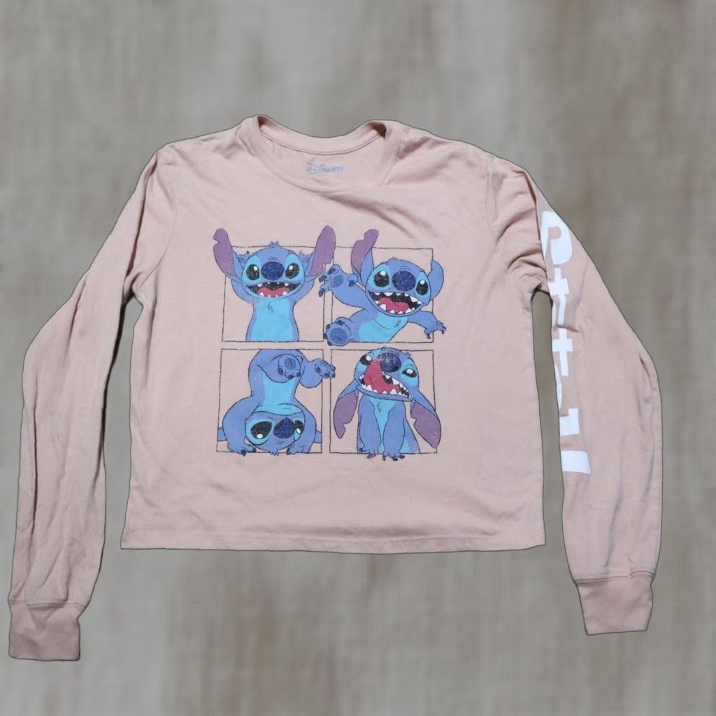 Disney Disney Stitch Pink Crop Top Shirt Long Sleeve Adult Women's Size M Medium Size M / US 6-8 / IT 42-44 - 1 Thumbnail