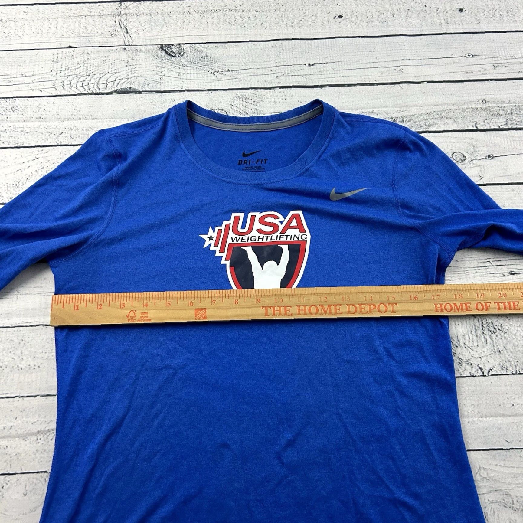 Nike Nike Dri-Fit USA Weightlifting Long Sleeve T Shirt Women's Medium Blue Size M / US 6-8 / IT 42-44 - 5 Thumbnail