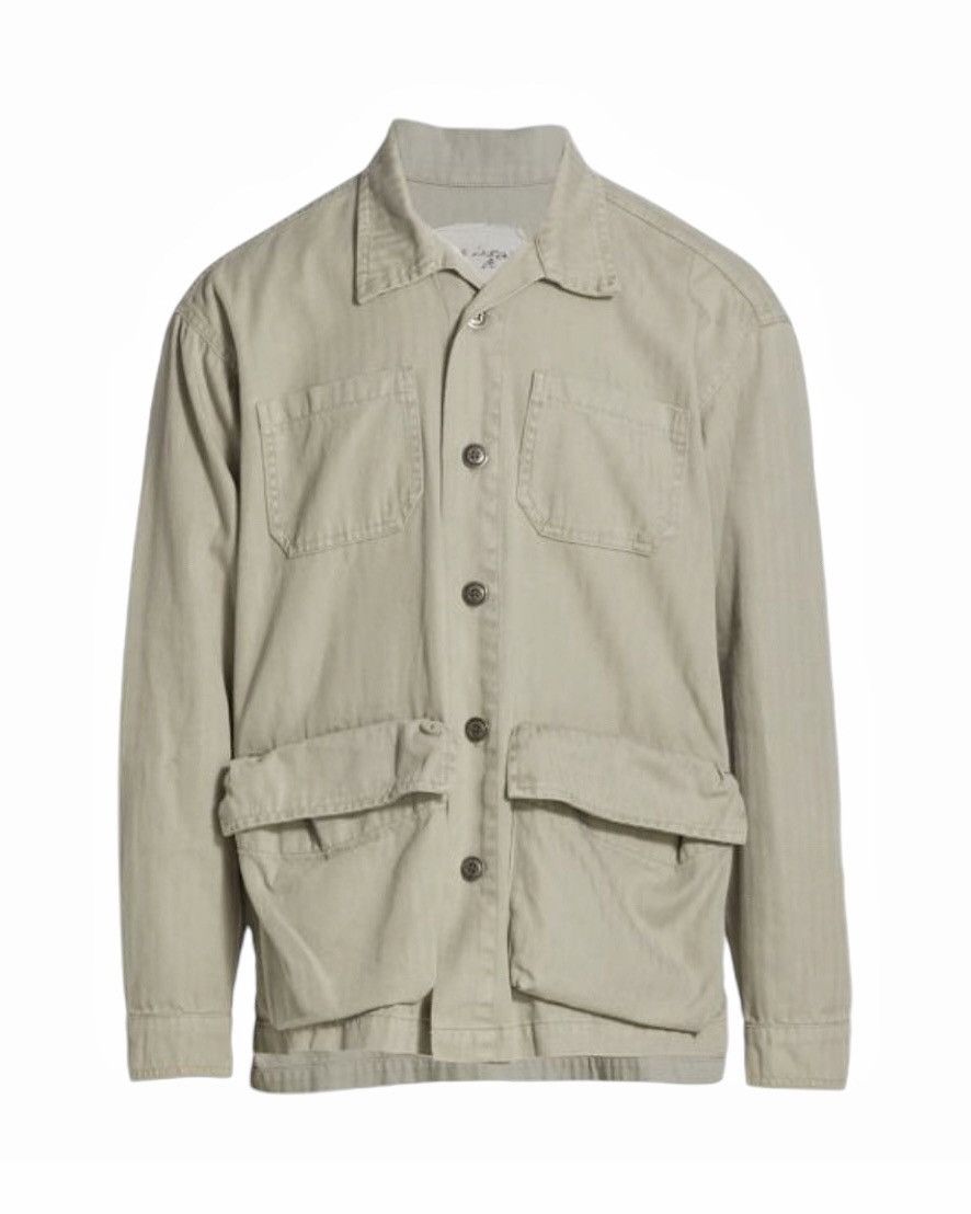 Greg Lauren Herringbone Silk Work Cargo Jacket Size US L / EU 52-54 / 3 - 1 Thumbnail