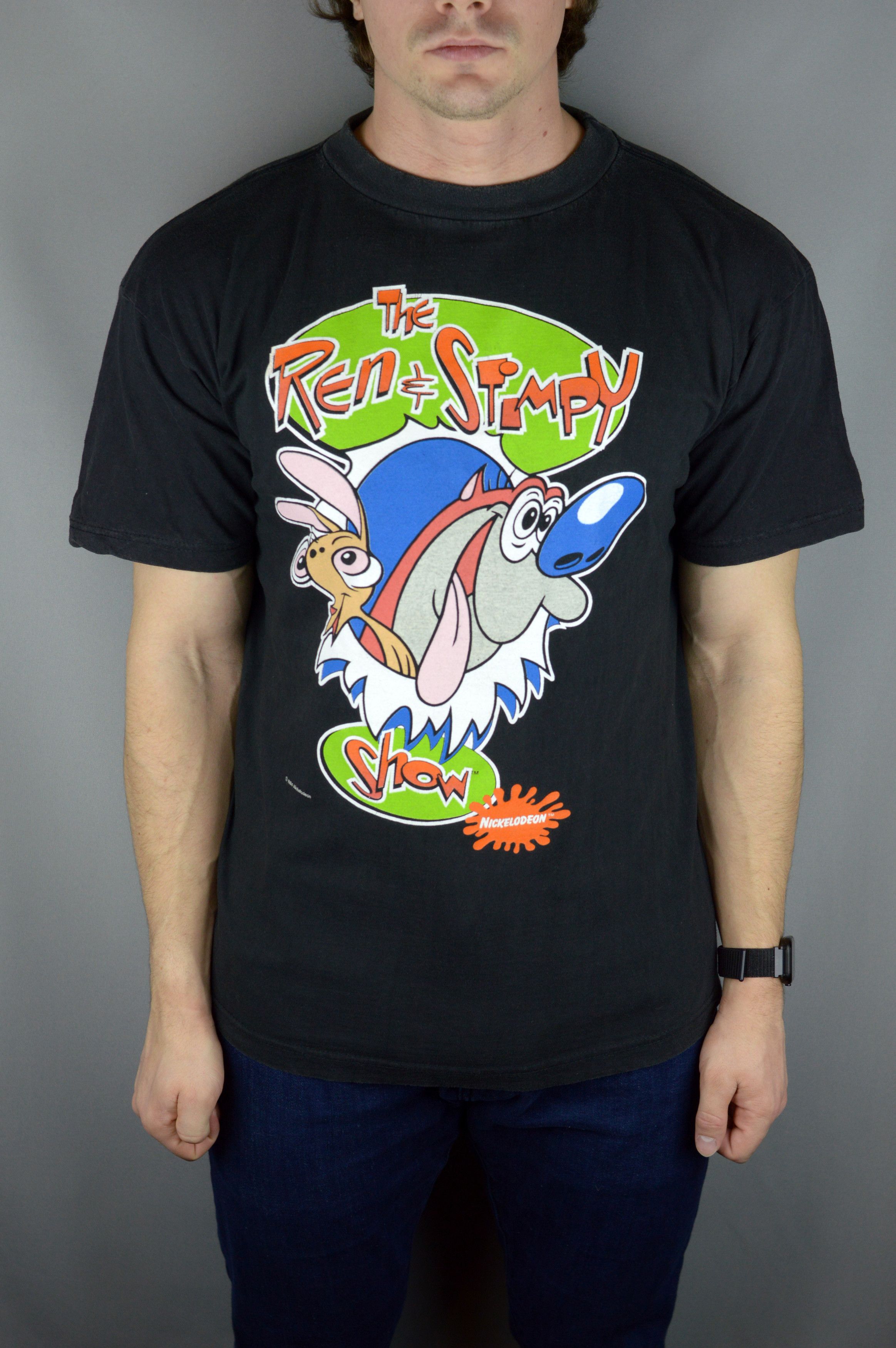 Vintage Vintage The Ren and Stimpy Nickelodeon 1994 t shirt Size US L / EU 52-54 / 3 - 1 Thumbnail