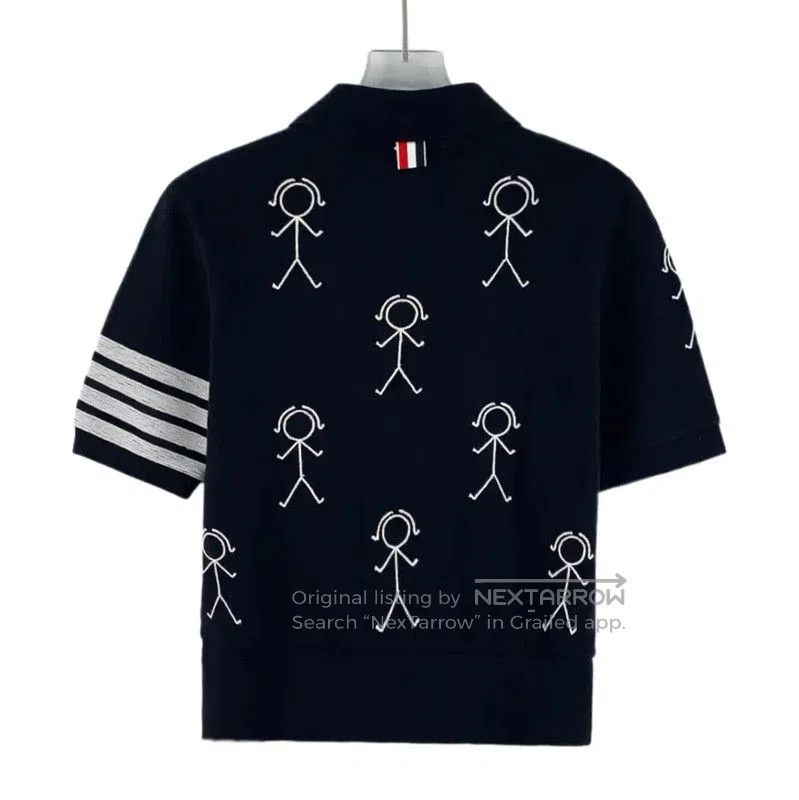 Thom Browne Thom Browne Women's Navy Cotton T-Shirt . Size S / US 4 / IT 40 - 2 Thumbnail