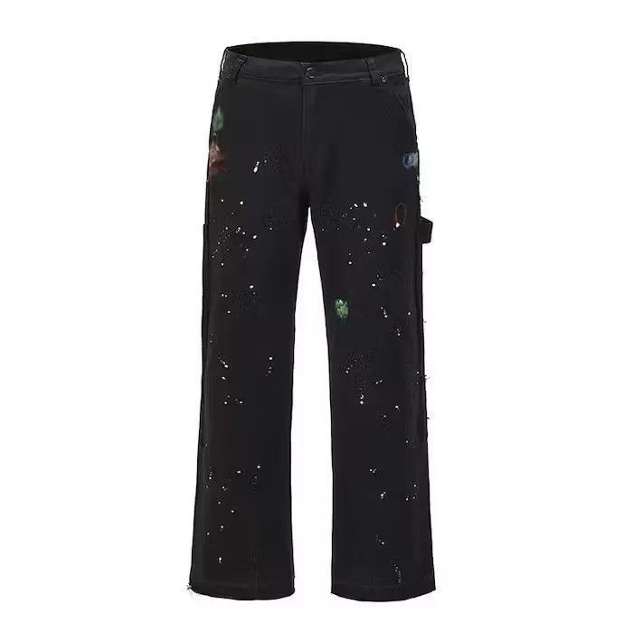 Japanese Brand Black Color Graffiti Cargo Flared Jeans Size US 32 / EU 48 - 5 Thumbnail