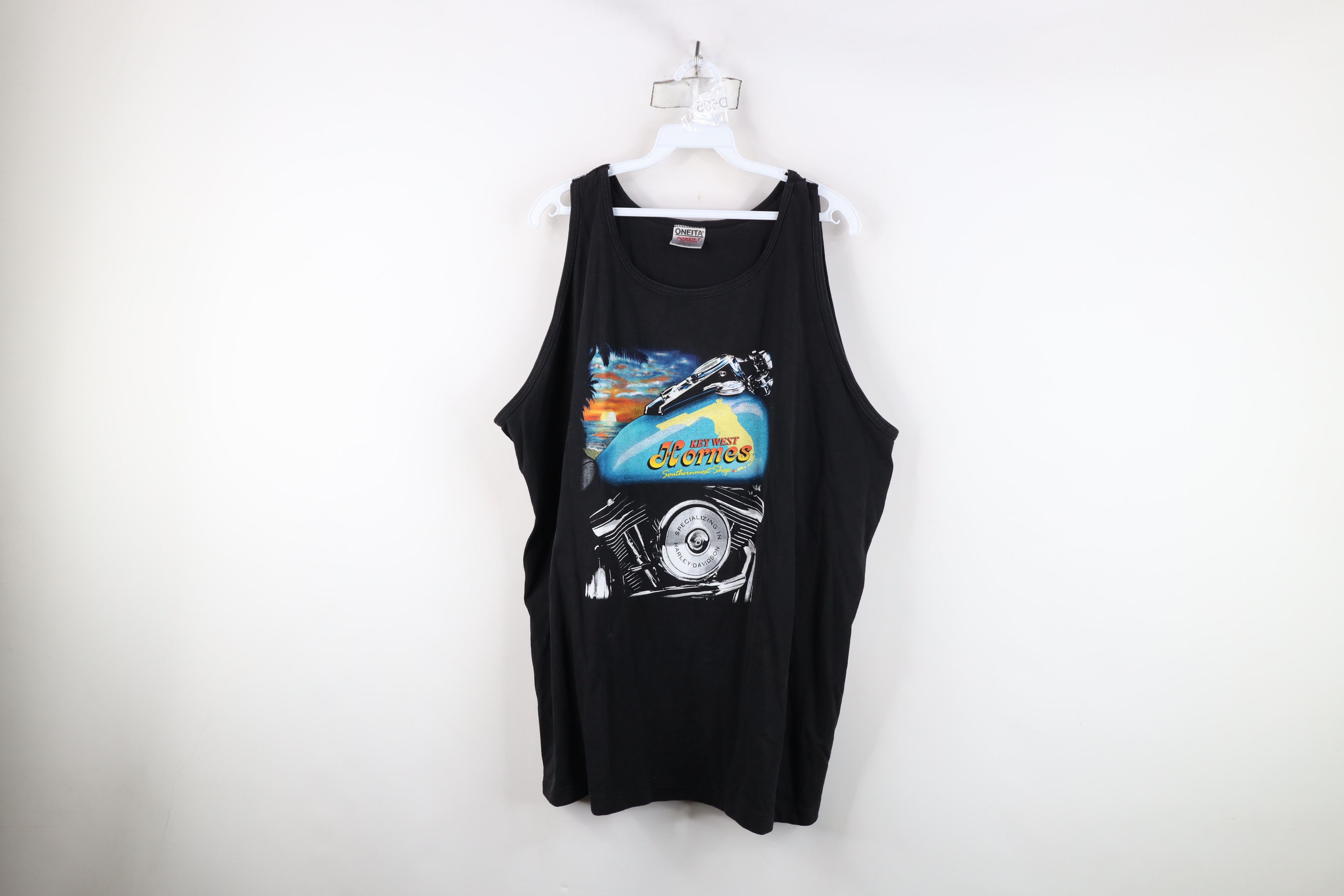 Vintage Vintage 90s Streetwear Motorcycle Shop Tank Top T-Shirt Size US XXL / EU 58 / 5 - 1 Thumbnail