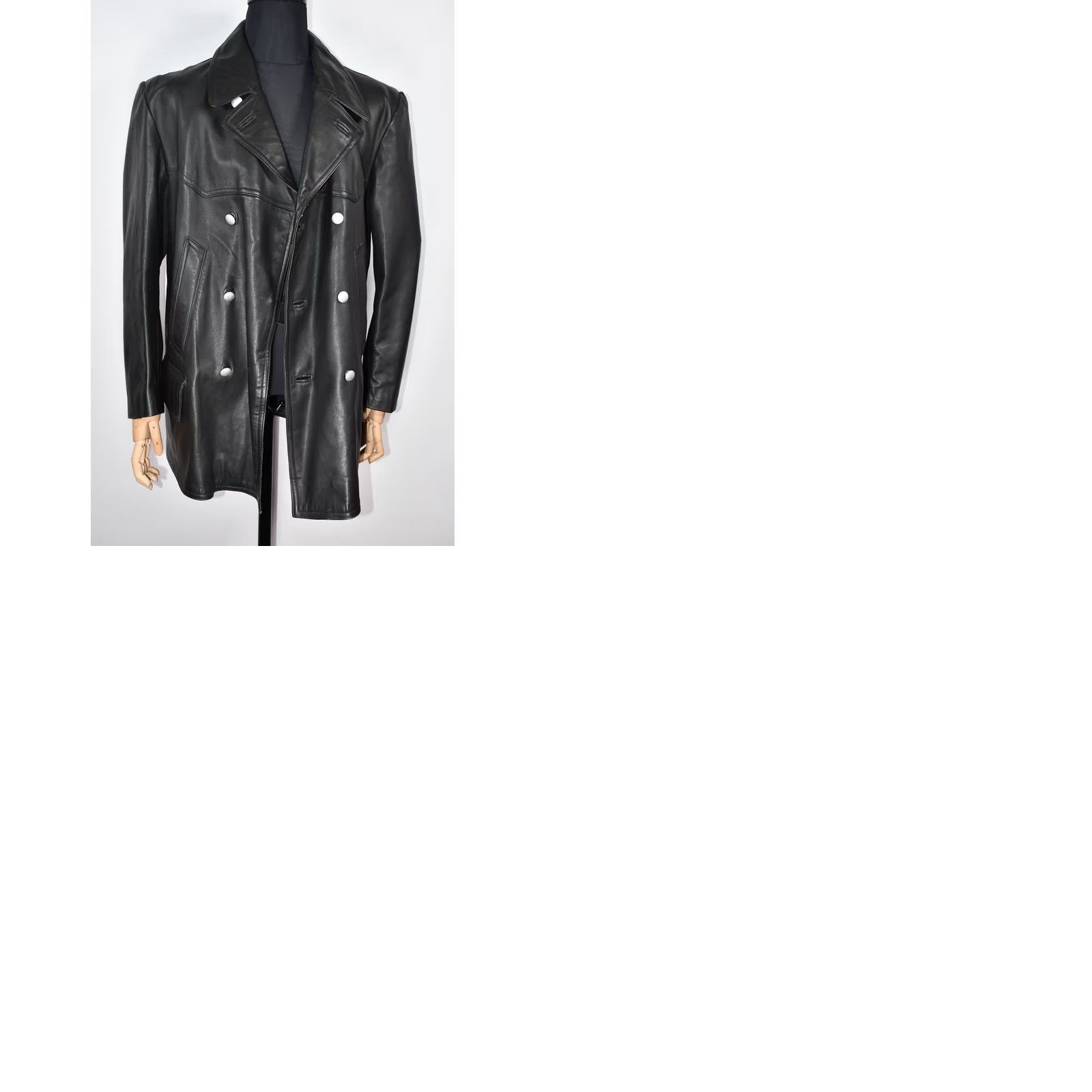 Vintage VTG Germany Police Leather Motorcycle Jacket size 52 Mens Jacket Black 1980s) Size US L / EU 52-54 / 3 - 10 Thumbnail