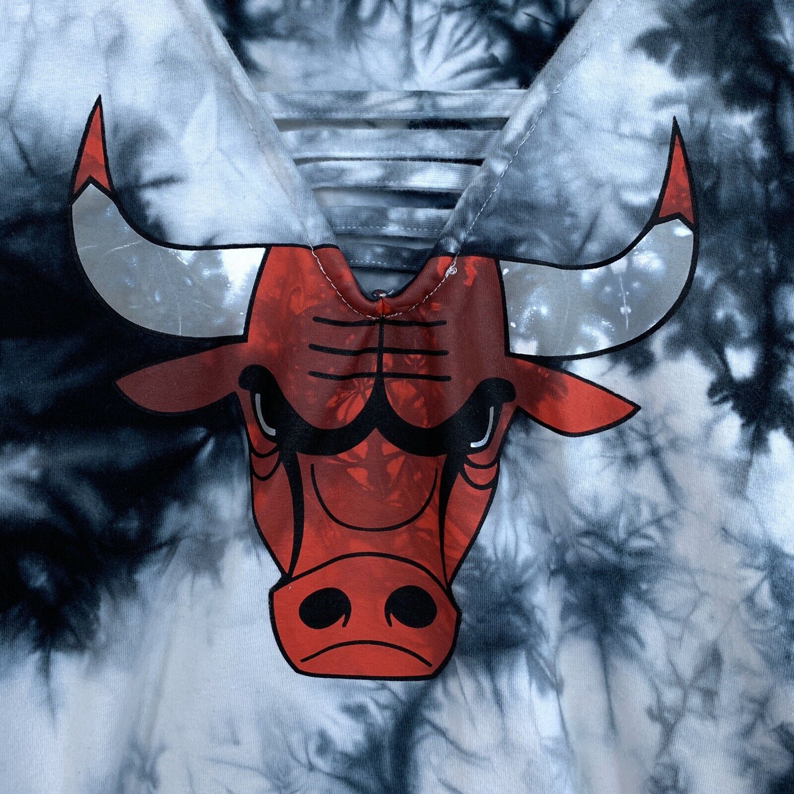 NBA NBA Chicago Bulls Tie Dye Bodysuit V Neck Black Gray Red 2X Size XXL / US 16-18 / IT 52-54 - 3 Thumbnail