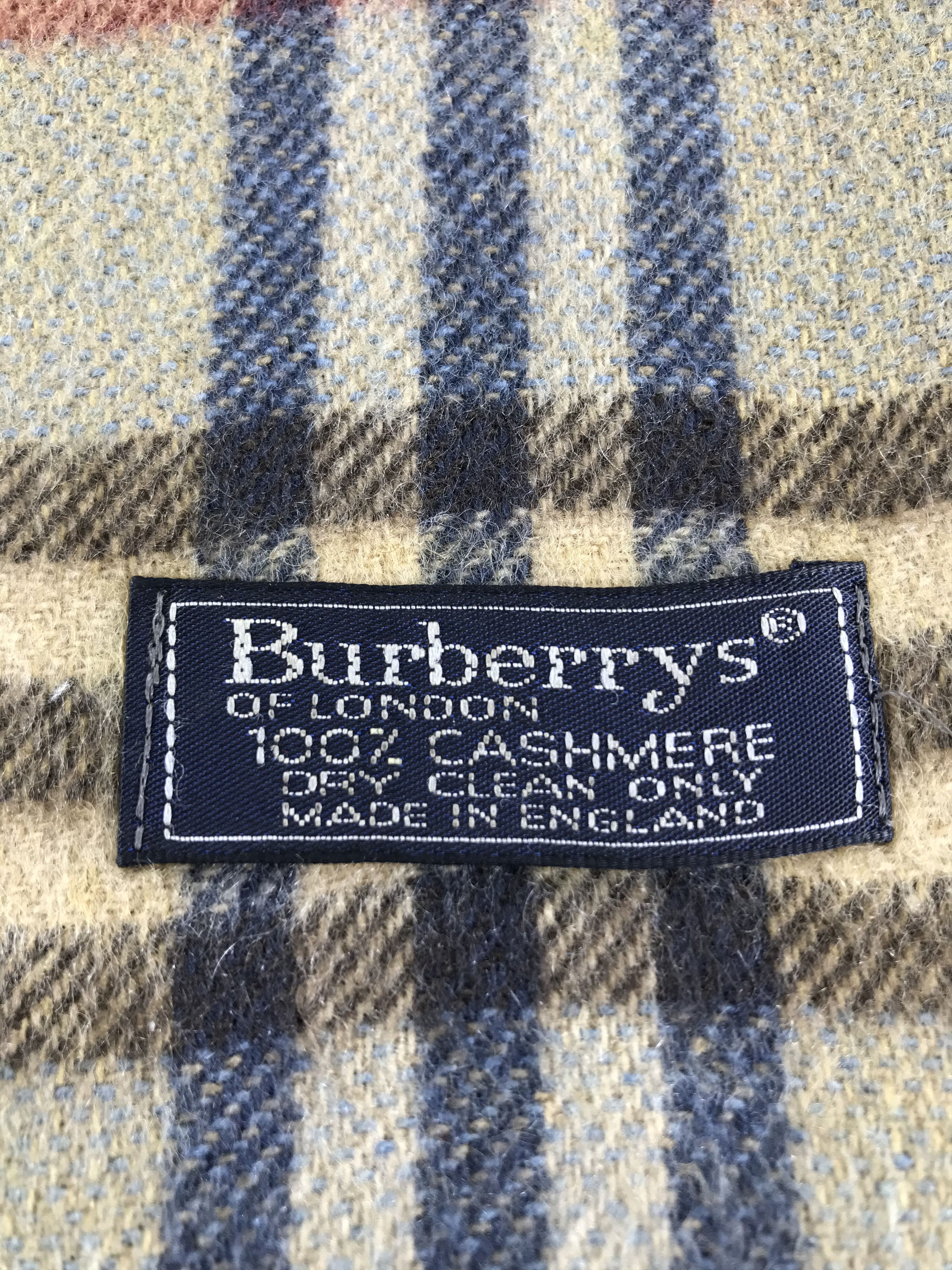 Burberry Burberrys Nova Check Green Cashmere Scarf Muffler V421 Size ONE SIZE - 4 Thumbnail