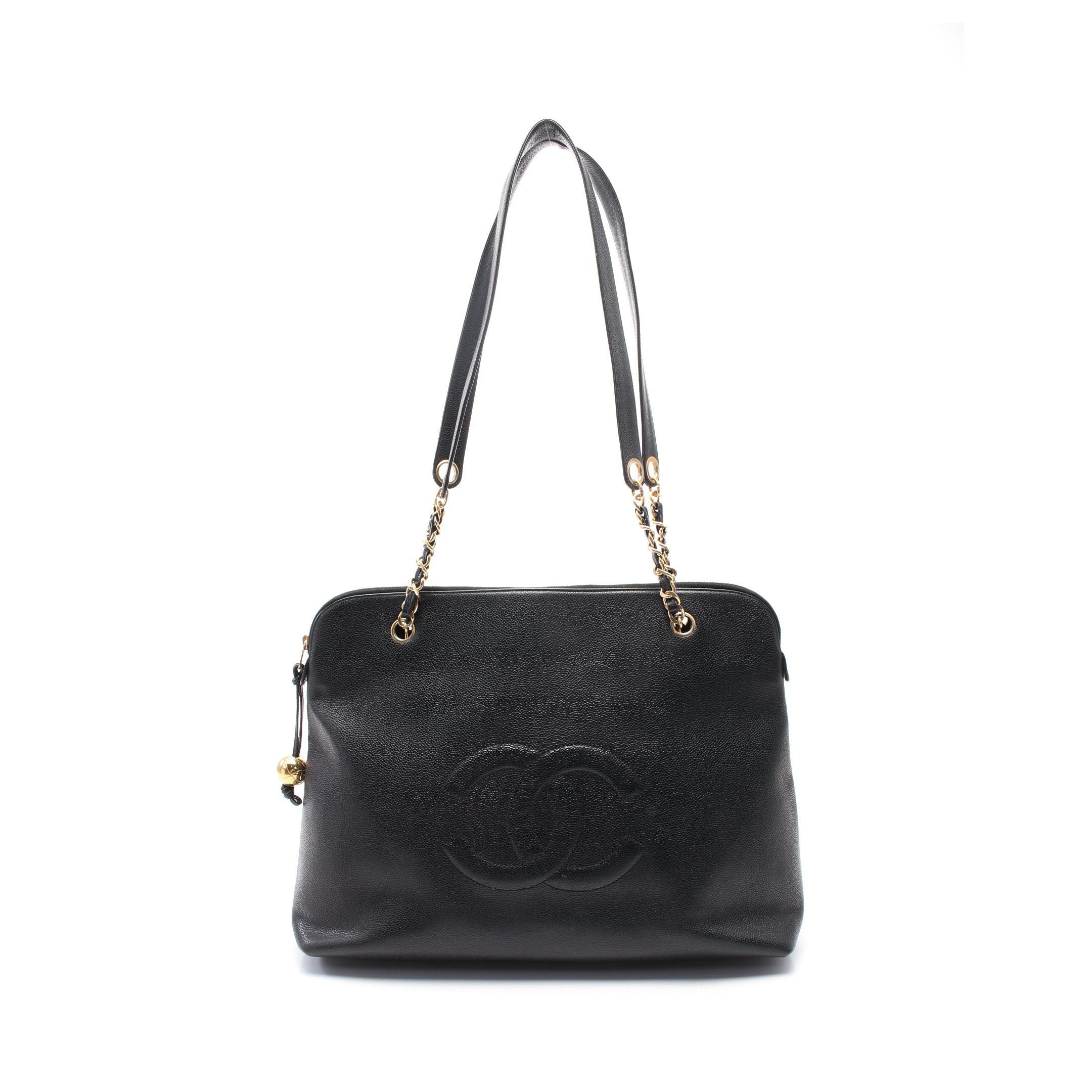 Chanel Chanel Big Coco Mark Chain Shoulder Bag Caviar Skin Black Gold Hardware Size ONE SIZE - 1 Thumbnail