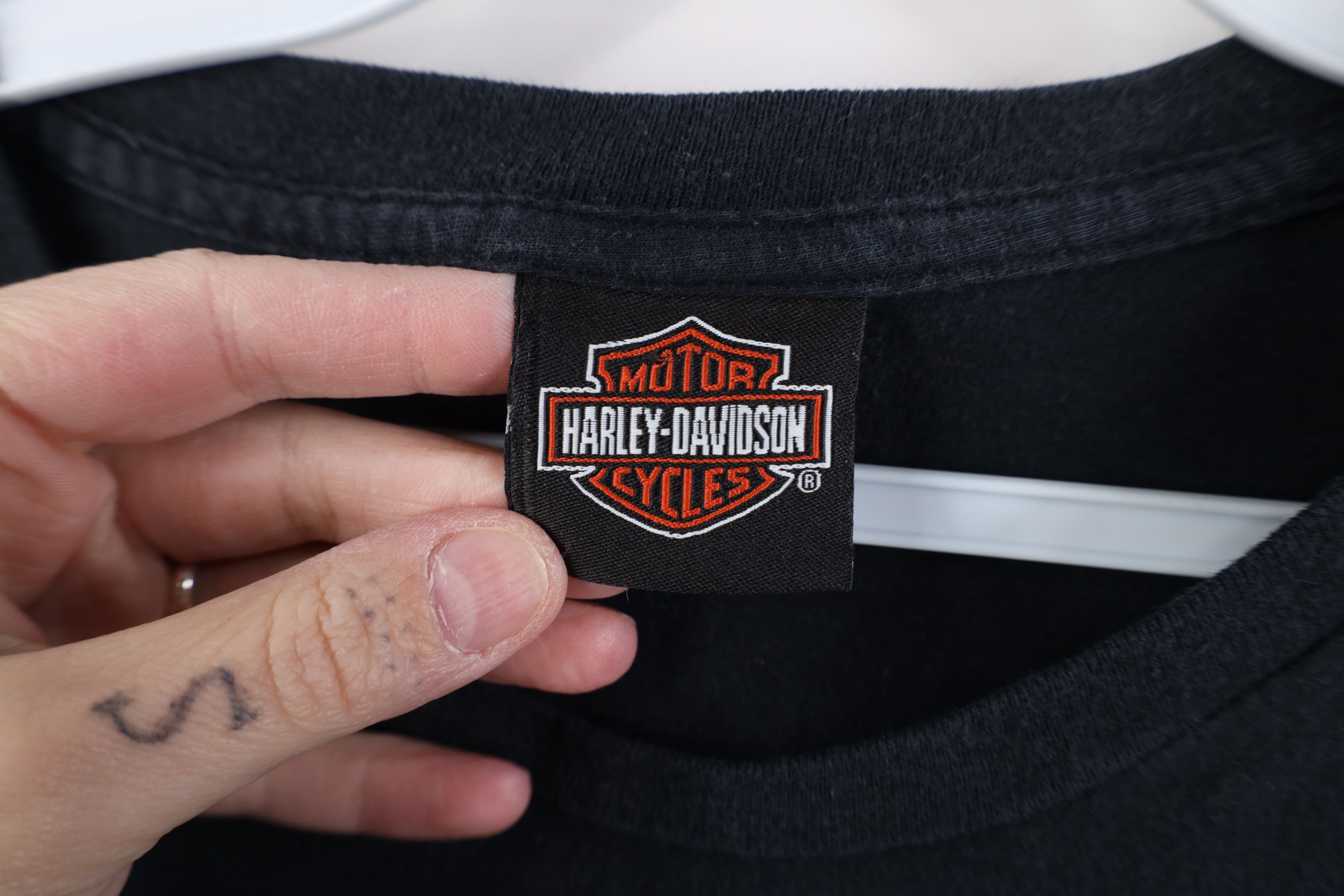 Harley Davidson Vintage Y2K Harley Davidson Spell Old English T-Shirt Black Size US L / EU 52-54 / 3 - 7 Thumbnail