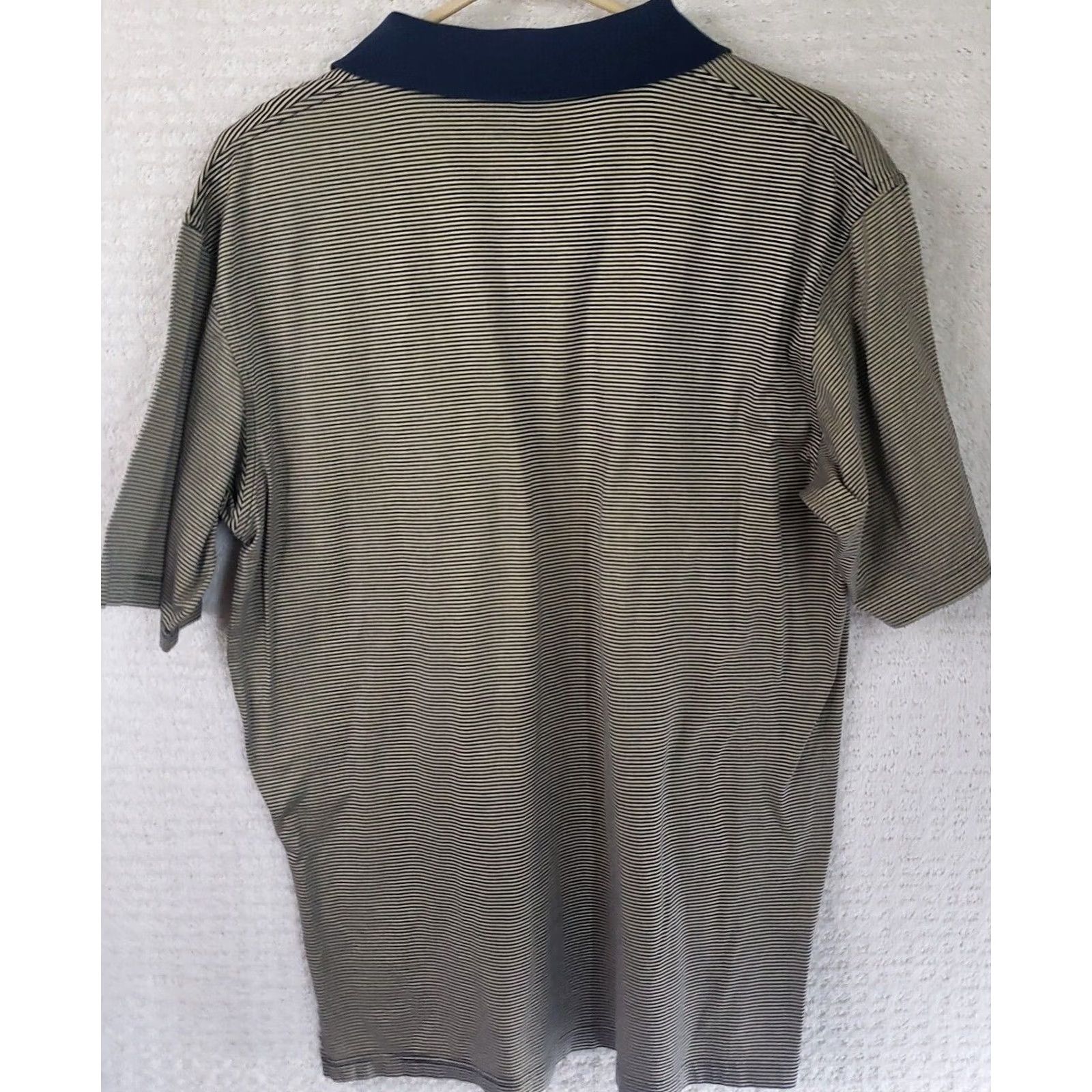 Vintage Pebble Beach Performance Striped Polo Shirt Men M Gold Black Short Sleeve Beach Golf Shirt 100% Cotton Embroidered Logo Size US M / EU 48-50 / 2 - 5 Thumbnail