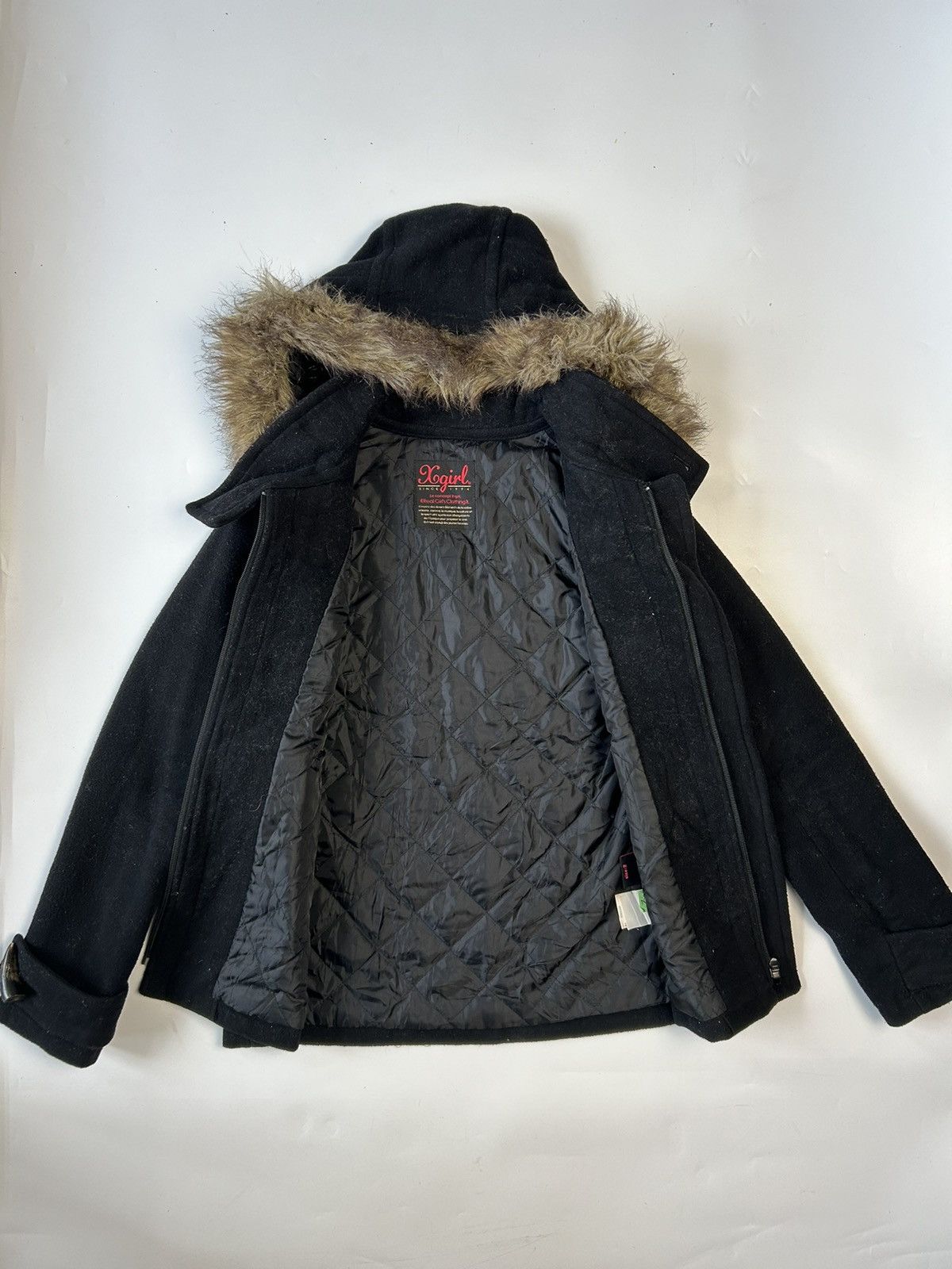 Japanese Brand XGIRL FAUX FUR HOODIE WOOL JACKET Size XS / US 0-2 / IT 36-38 - 3 Thumbnail