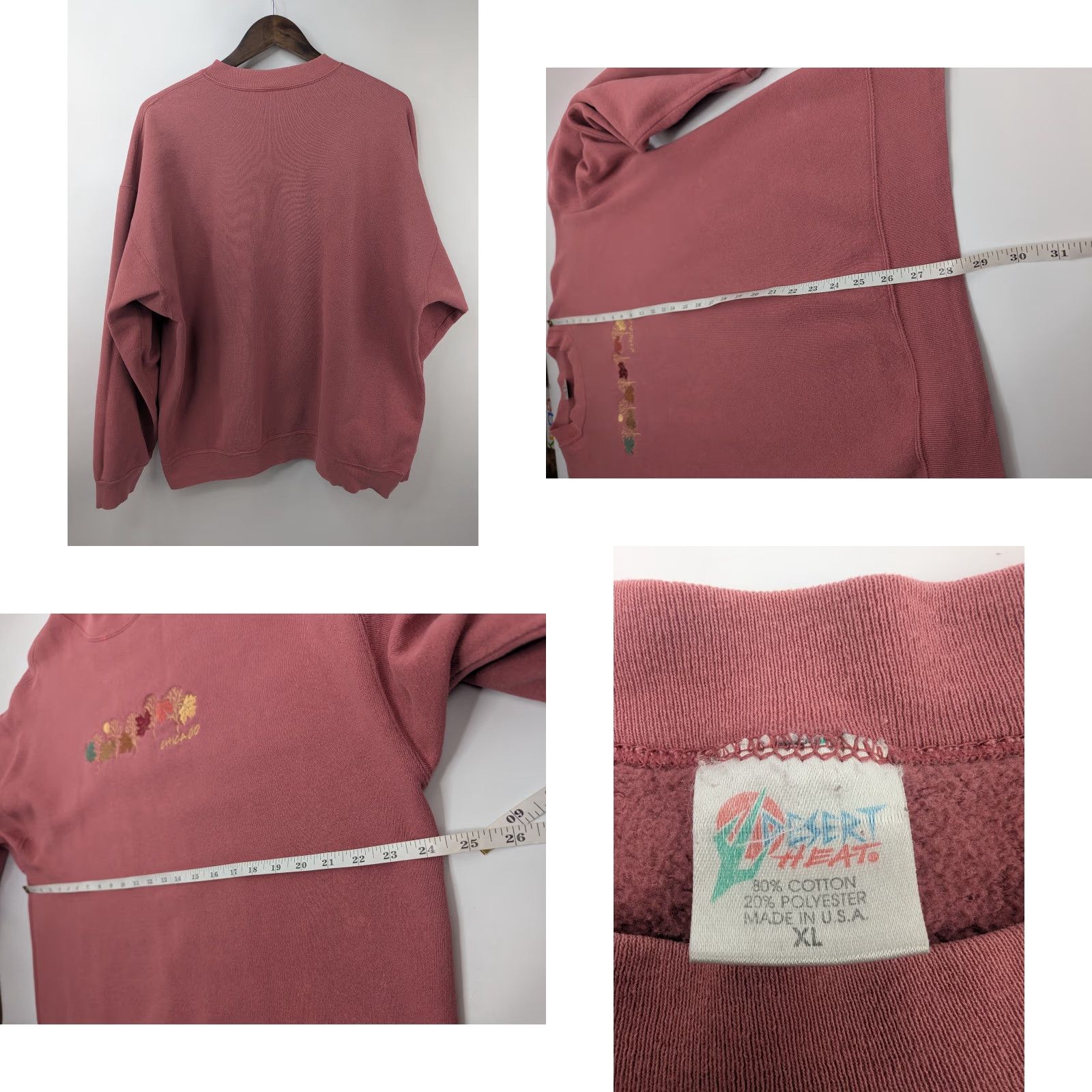 Vintage VINTAGE Desert Heat Sweatshirt Men's XL Pink 90s Heavyweight Fleece City Graphic Print Size US XL / EU 56 / 4 - 8 Thumbnail