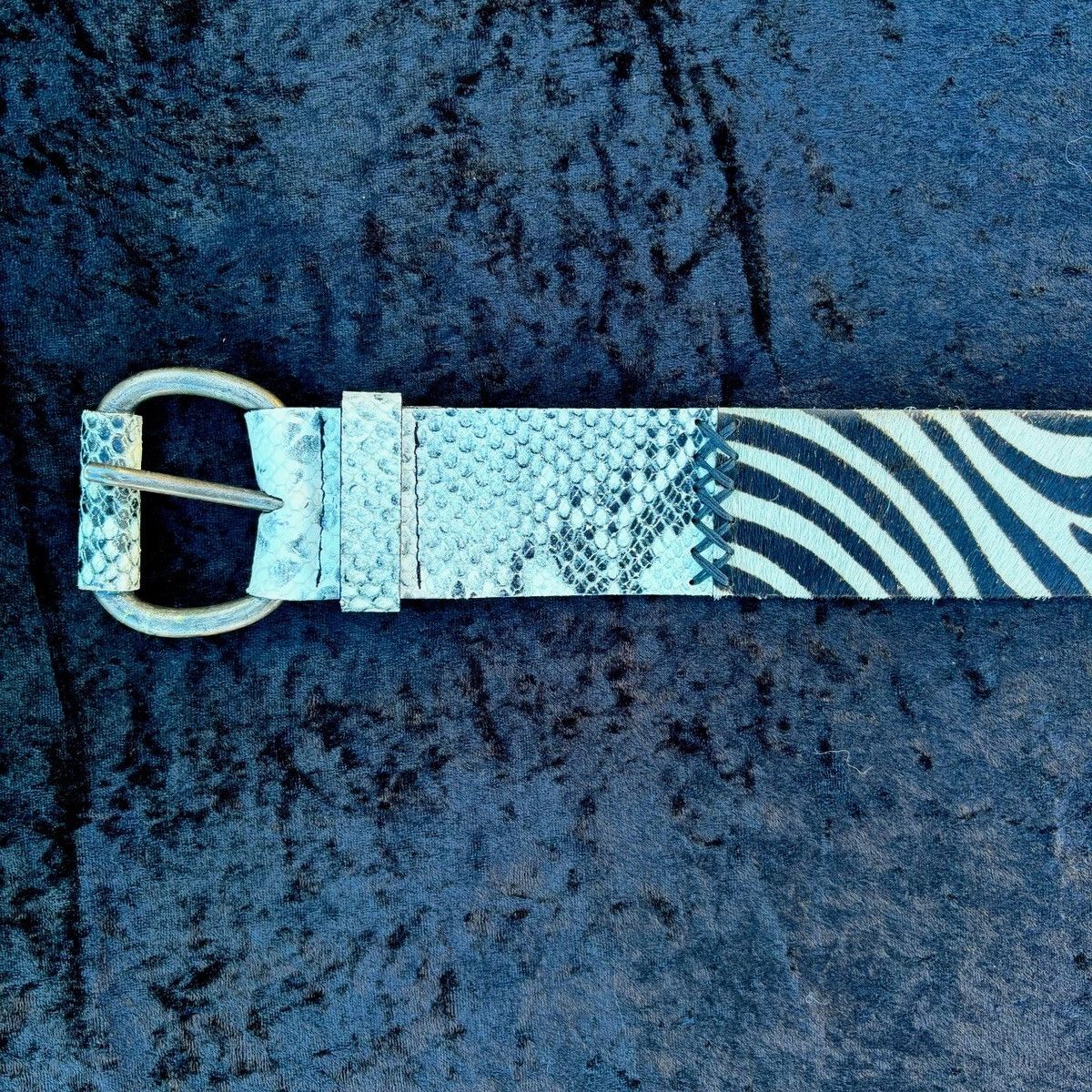 Other Vintage Garuglieri calf hair Italian leather belt Size ONE SIZE - 4 Thumbnail